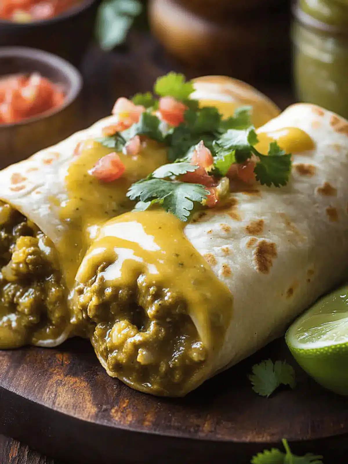 Smothered Green Chili Burritos: A Cozy Dinner Delight 4 Smothered Green Chili Burritos