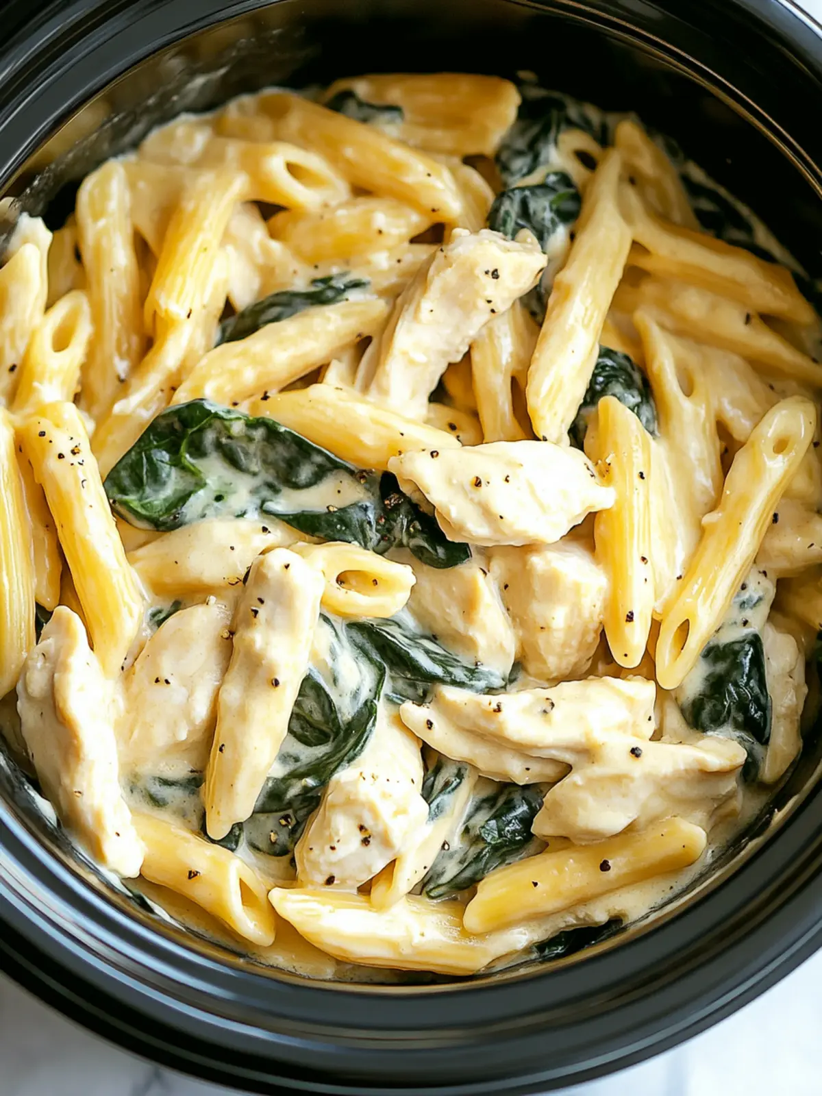 Crockpot Chicken and Spinach Pasta for Cozy Home Dinners 2 Crockpot Chicken and Spinach Pasta
