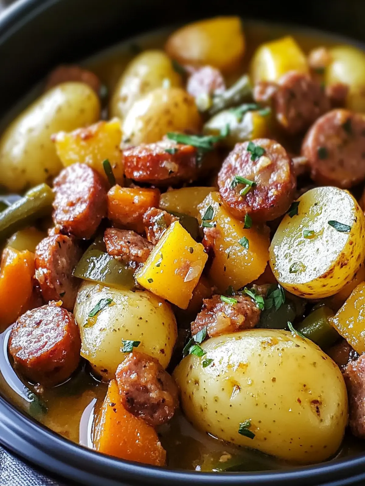 Savory Crock Pot Swamp Potatoes with Sausage & Veggies Delight 2 Crock Pot Swamp Potatoes with Sausage & Veggies