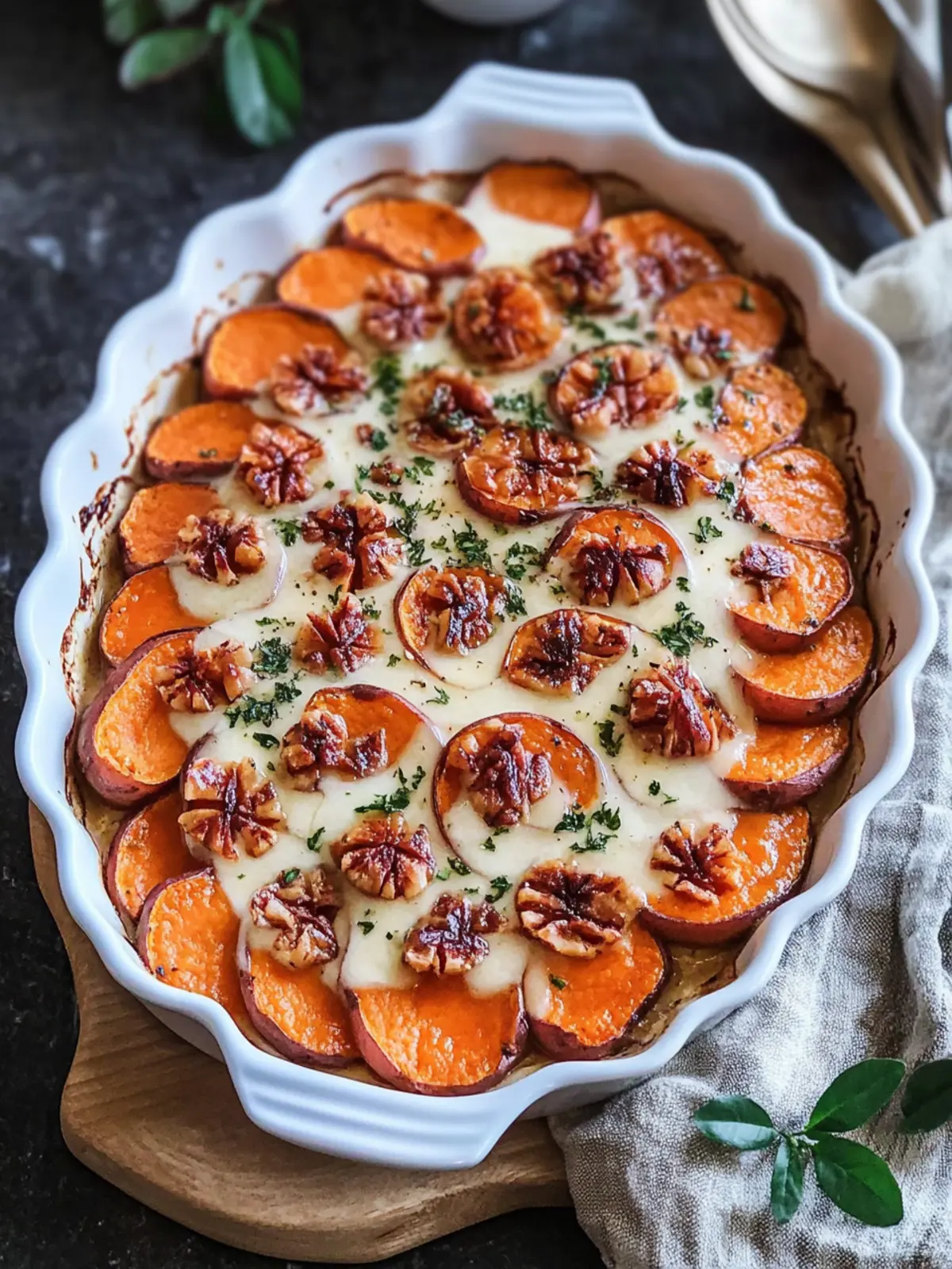 Savory Scalloped Sweet Potatoes with Toasty Marshmallows 4 Scalloped Sweet Potatoes