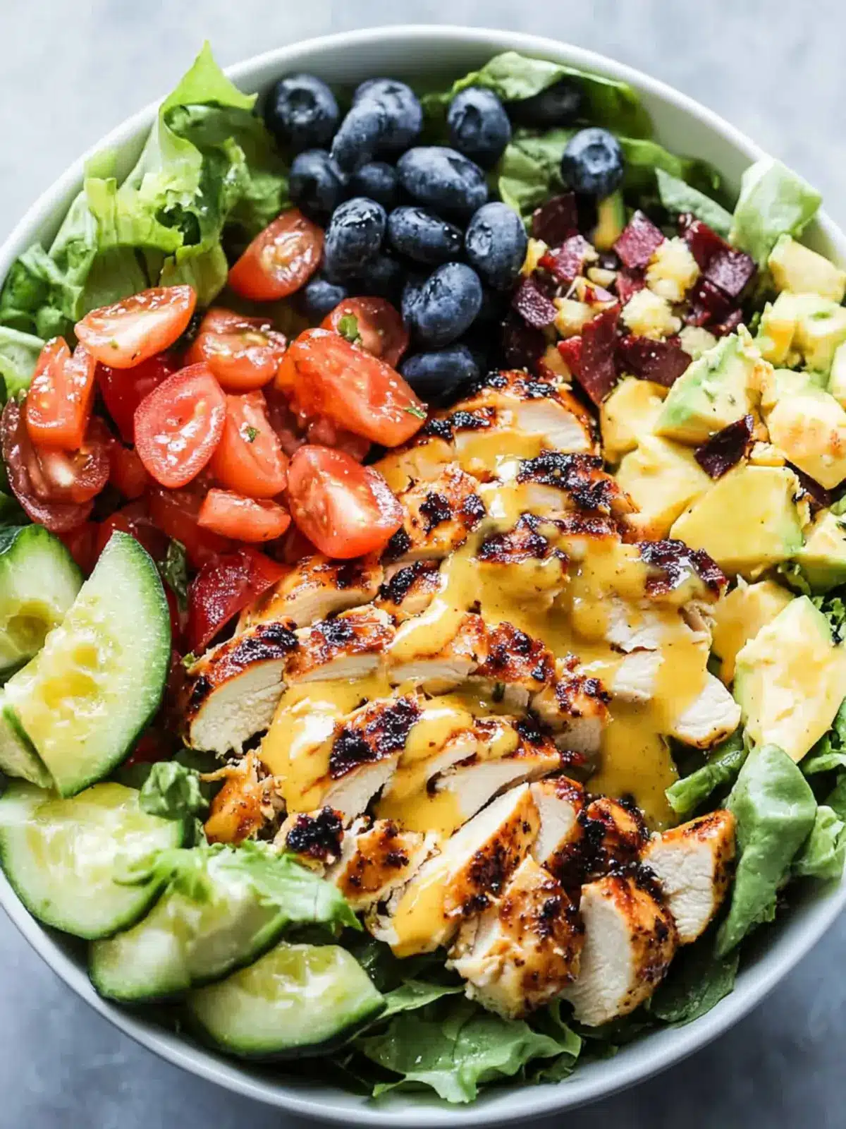 Honey Mustard Chicken Salad with Crunchy Almonds and Berries 4 Honey Mustard Chicken Salad