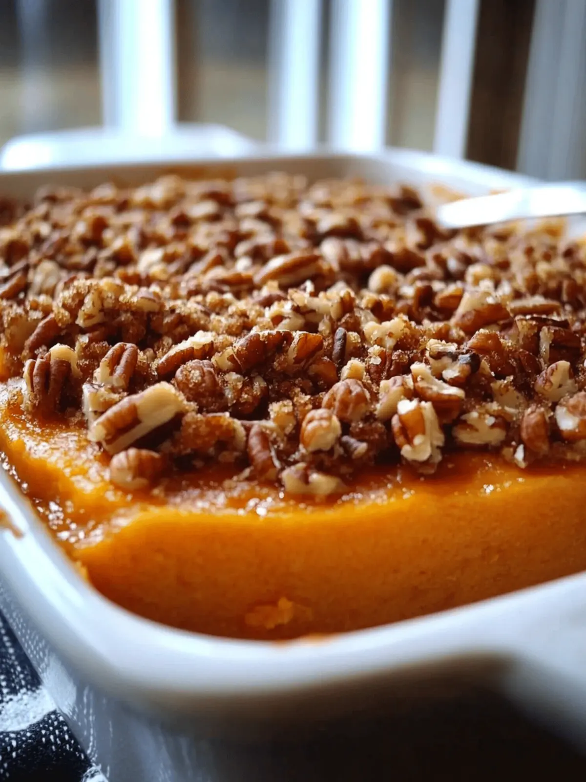 Delicious 3-Layer Sweet Potato Casserole with Pecan Topping 2 3-Layer Sweet Potato Casserole with Pecan Topping