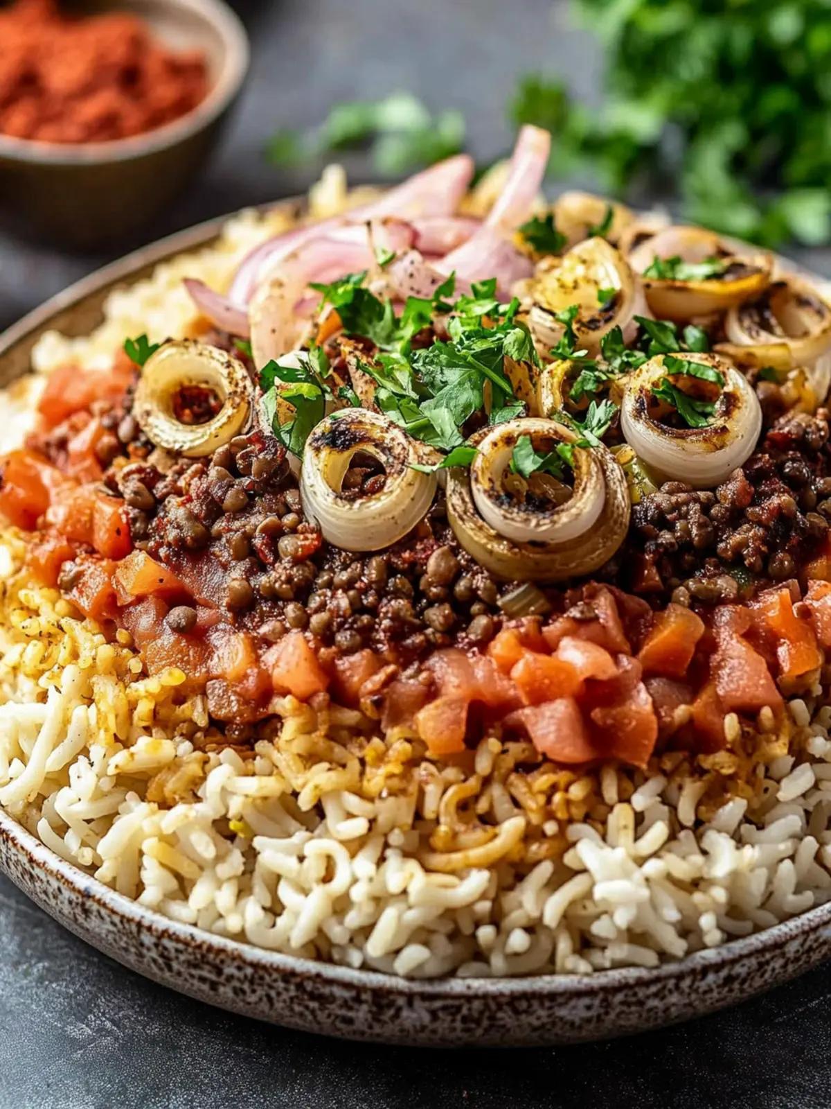 Savory Egyptian Koshari: A Cozy Comfort Food Delight 3 Egyptian Koshari