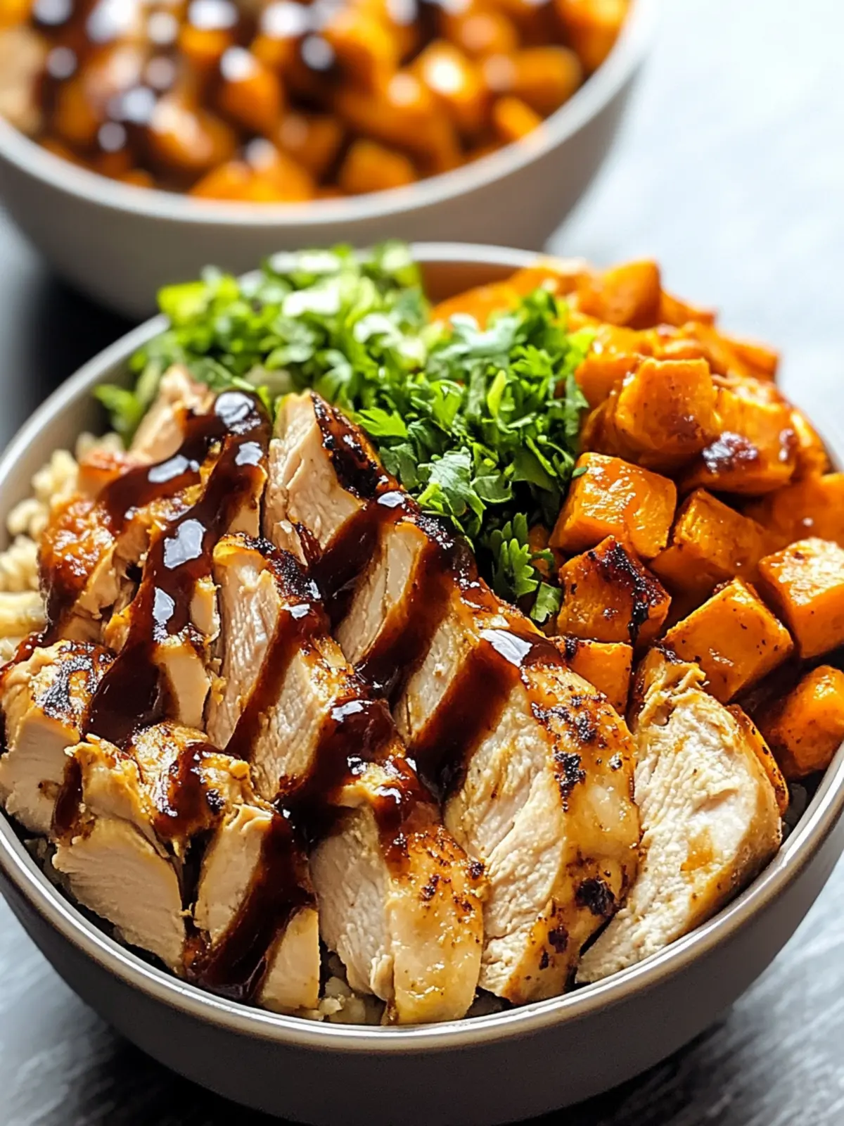 BBQ Chicken & Roasted Sweet Potato Bowls for Ultimate Flavor 4 BBQ Chicken & Roasted Sweet Potato Bowls
