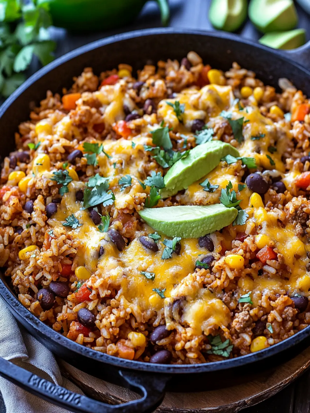 Cheesy Taco Rice Skillet: Quick Dinner Delight in One Pan 3 Cheesy Taco Rice Skillet