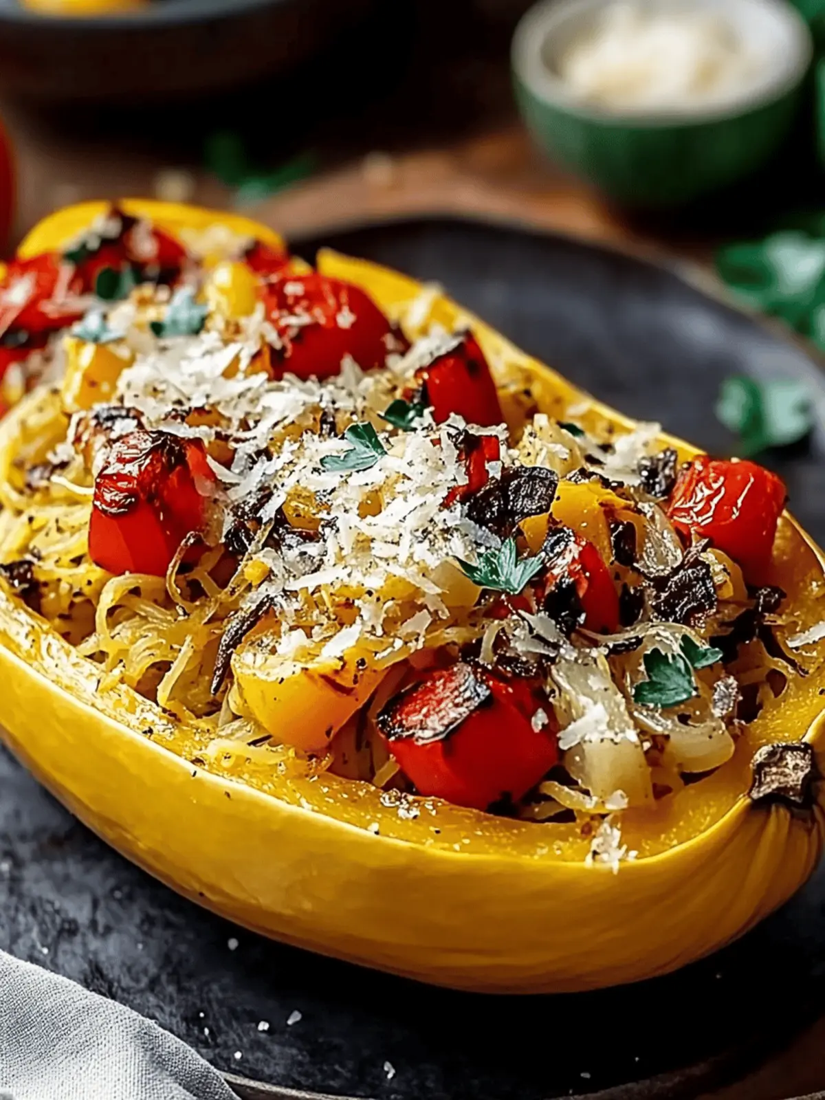 Spaghetti Squash with Roasted Vegetables: A Cozy Delight 3 Spaghetti Squash with Roasted Vegetables