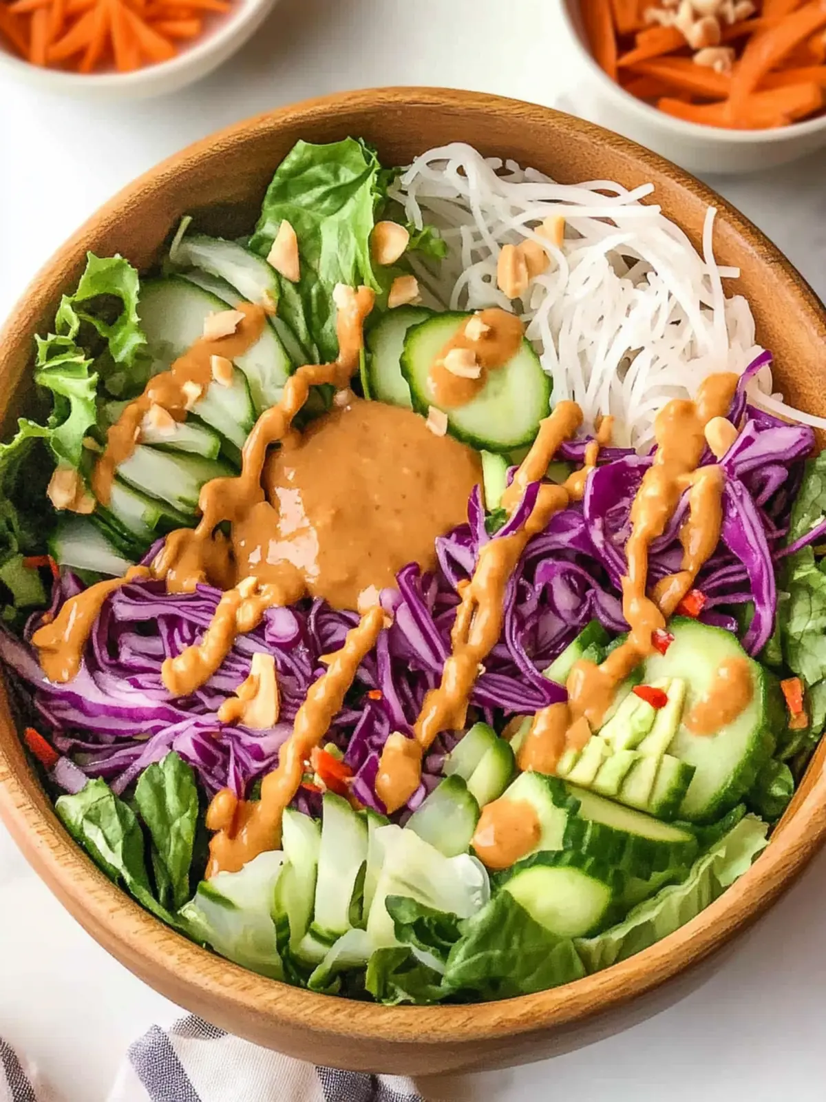 Spring Roll Salad with Peanut Sauce for Fresh Flavor Bliss 2 Spring Roll Salad with Peanut Sauce
