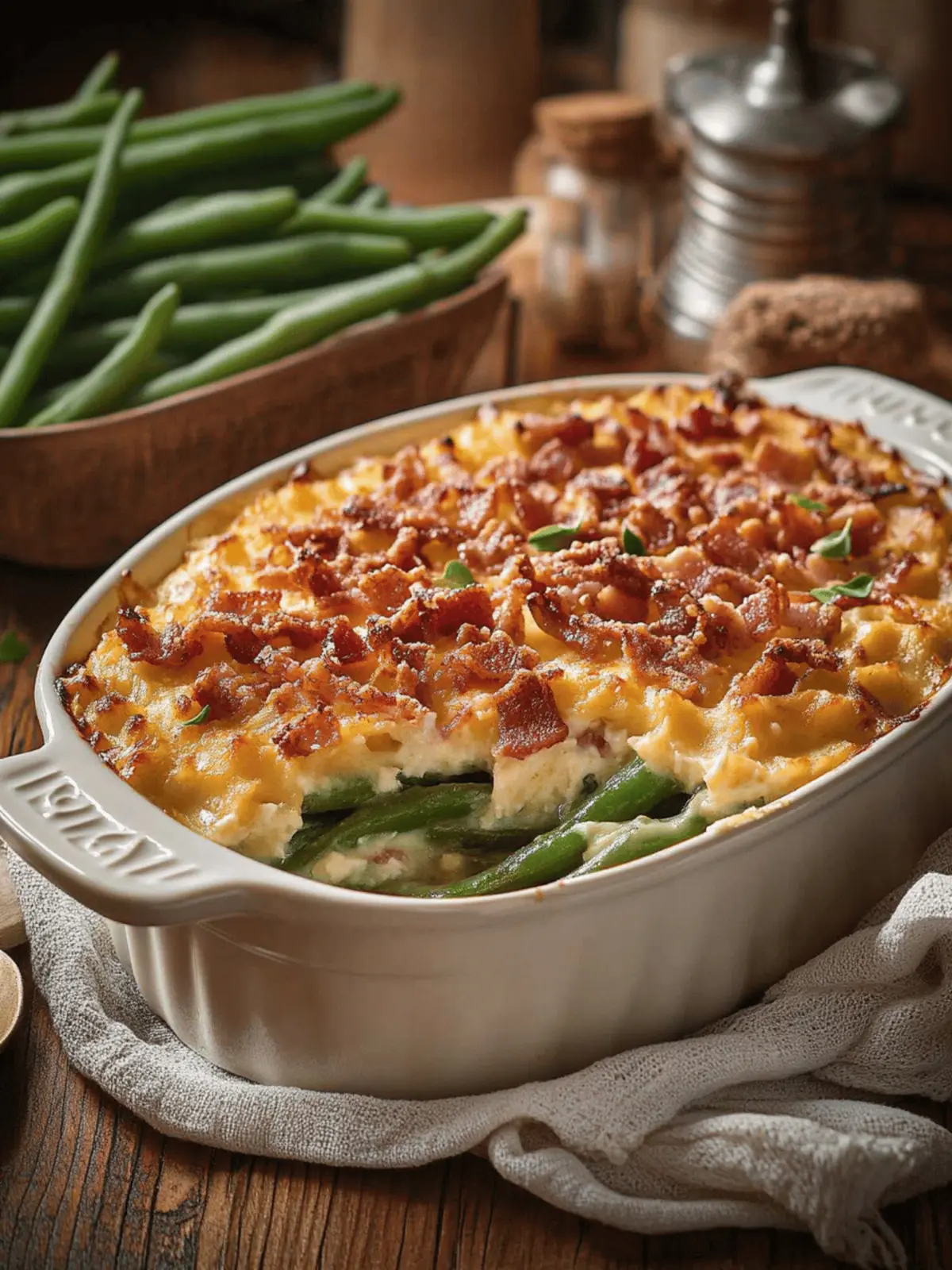 Cream Cheese and Bacon Green Bean Casserole You'll Crave 2 Cream Cheese and Bacon Green Bean Casserole