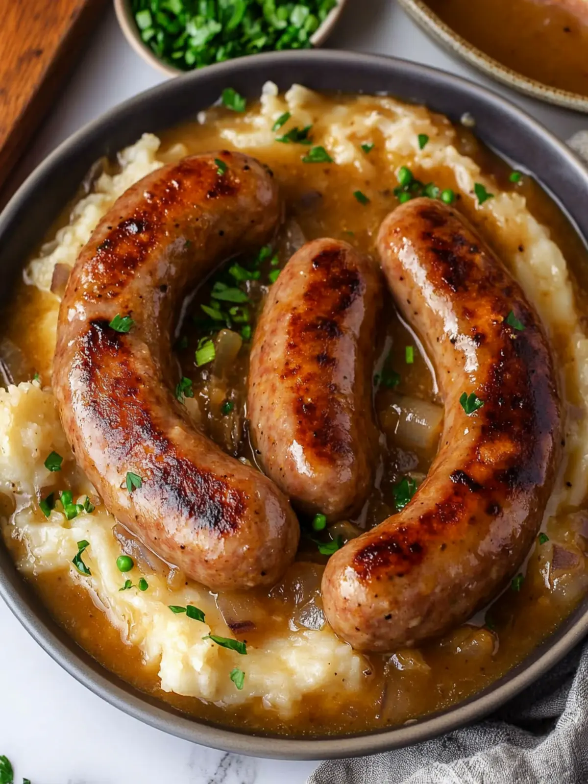 Sausages in Onion Gravy: A Cozy Comfort Food Delight 2 Sausages in Onion Gravy