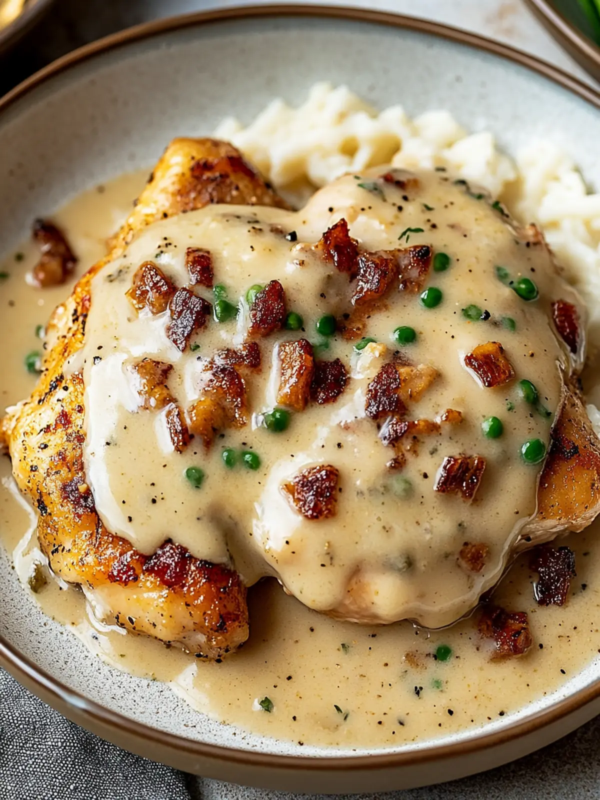 Savory Easy Stovetop Smothered Chicken with Bacon Gravy 4 Easy Stovetop Smothered Chicken