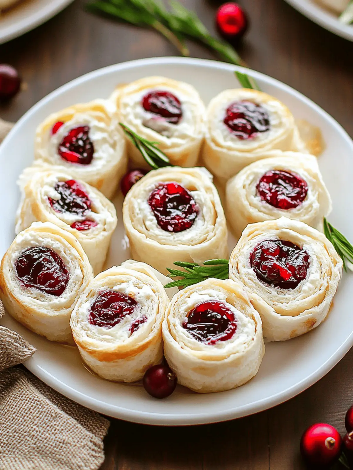 Savory Christmas Cranberry Roll Ups for Festive Gatherings 2 Savory Christmas Cranberry Roll Ups
