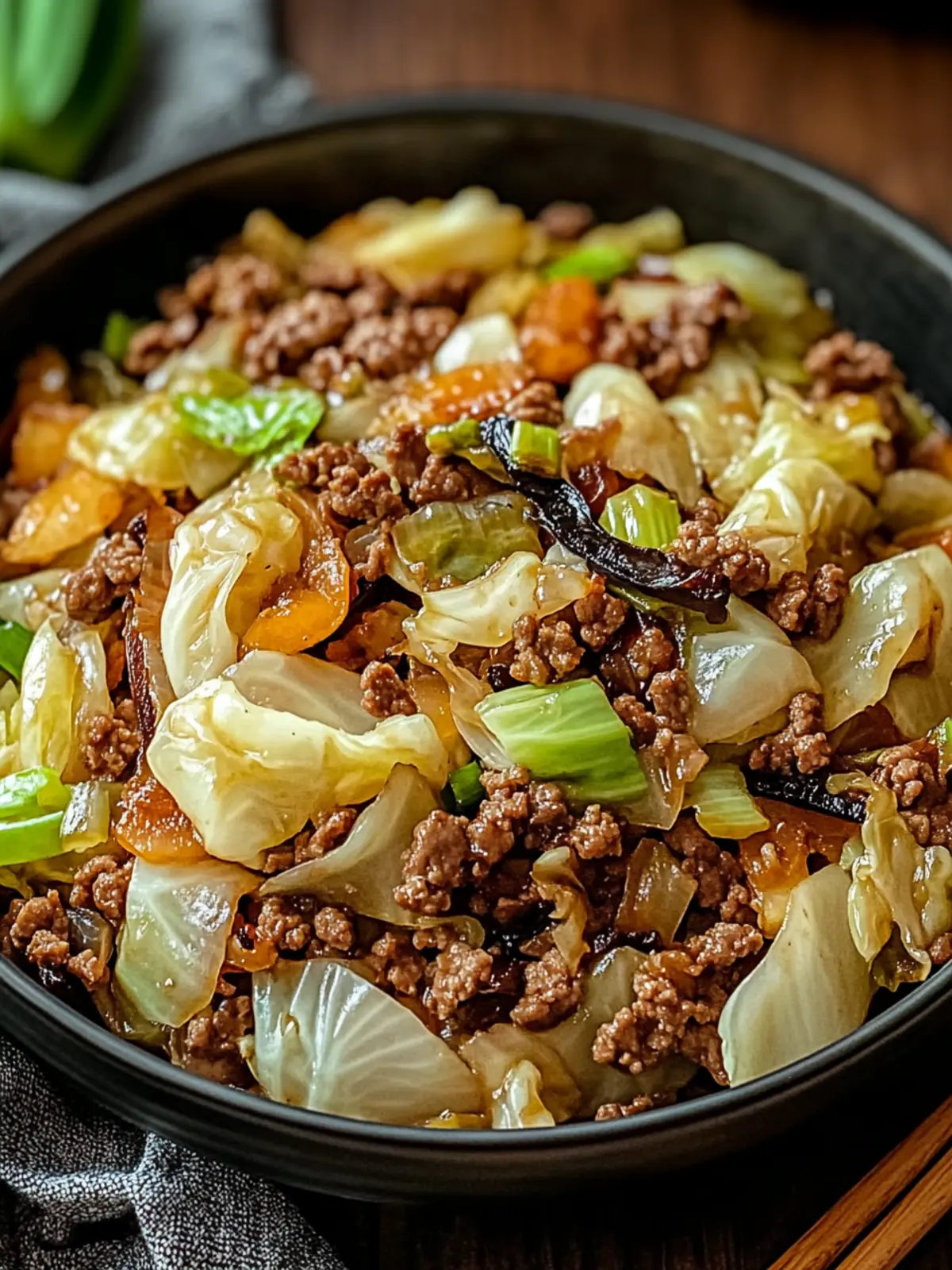 Savory Chinese Ground Beef and Cabbage Stir-Fry Made Easy 4 Chinese Ground Beef and Cabbage Stir-Fry