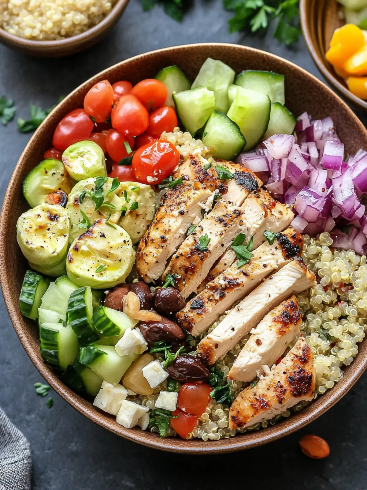 Savor the Flavor: Greek Chicken Quinoa Bowl Delight 2 Greek Chicken Quinoa Bowl
