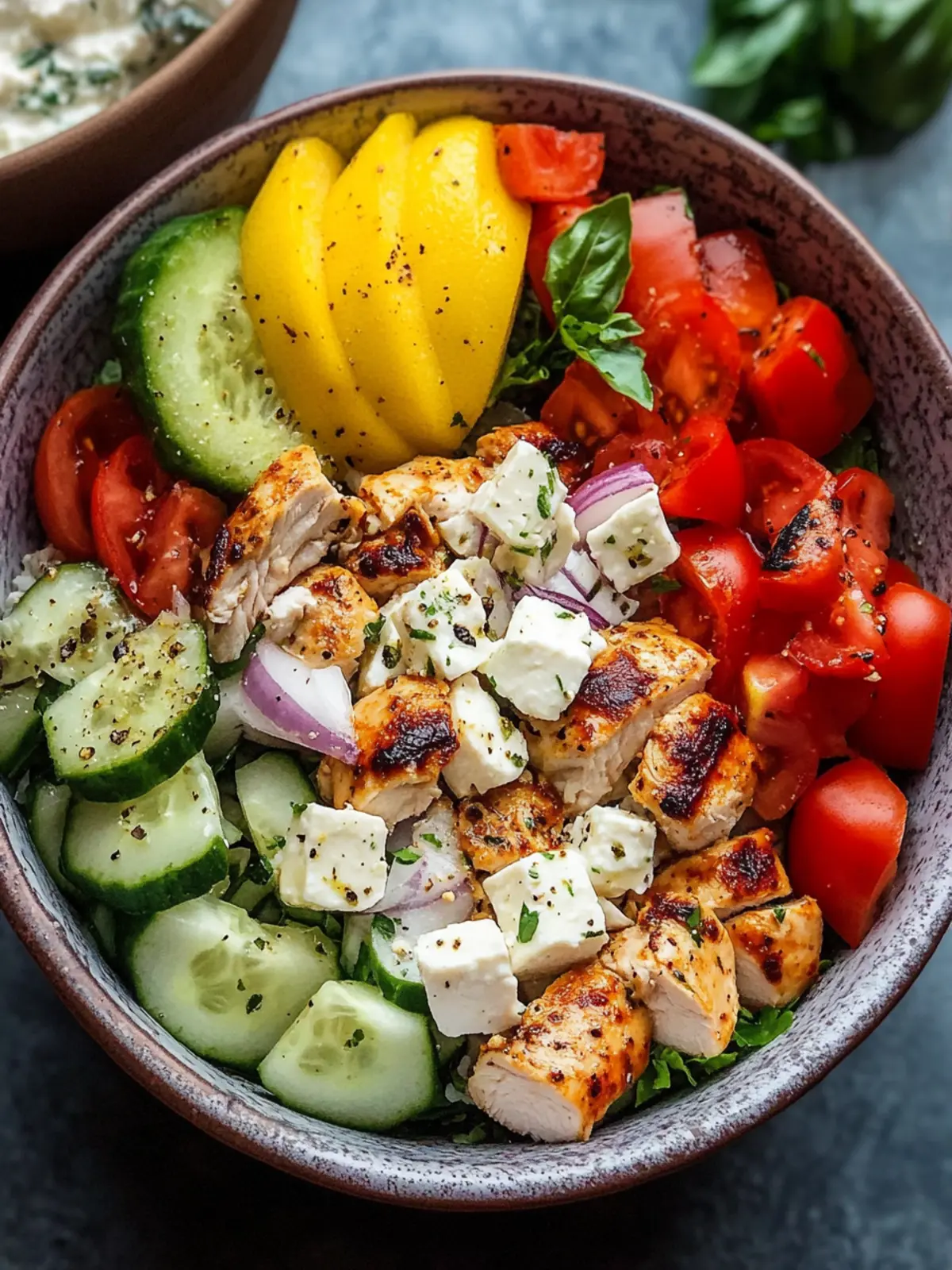Savor Greek Chicken Bowls with Fresh Tzatziki Bliss 4 Greek Chicken Bowls