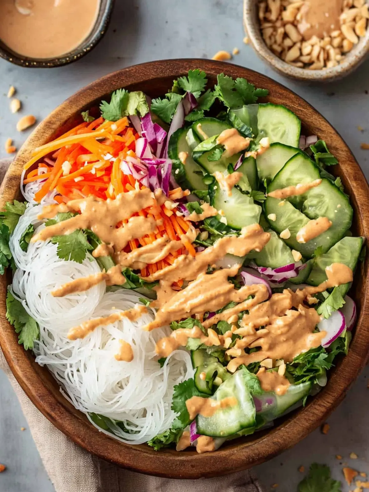 Spring Roll Salad with Peanut Sauce for Fresh Flavor Bliss 4 Spring Roll Salad with Peanut Sauce