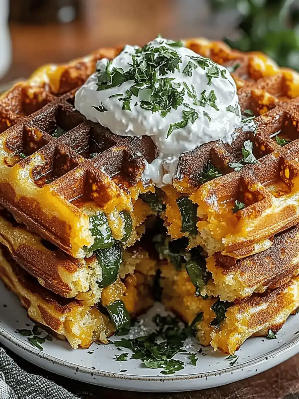 Cheddar Jalape o Cornbread Waffles: Your New Breakfast Delight 4 Cheddar Jalape o Cornbread Waffles