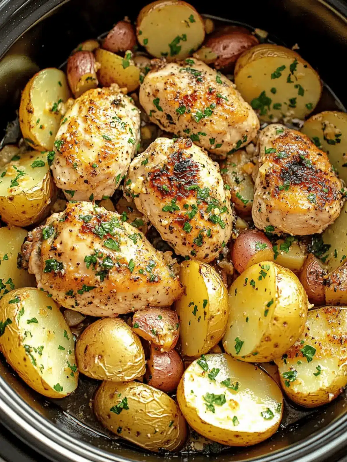 Slow Cooker Parmesan Garlic Chicken and Potatoes Delight 3 Slow Cooker Parmesan Garlic Chicken and Potatoes