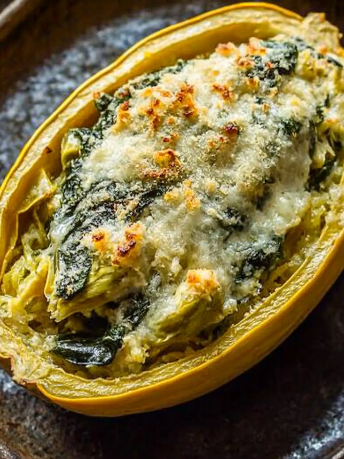 Spinach and Artichoke Stuffed Spaghetti Squash Delight 4 Spinach and Artichoke Stuffed Spaghetti Squash