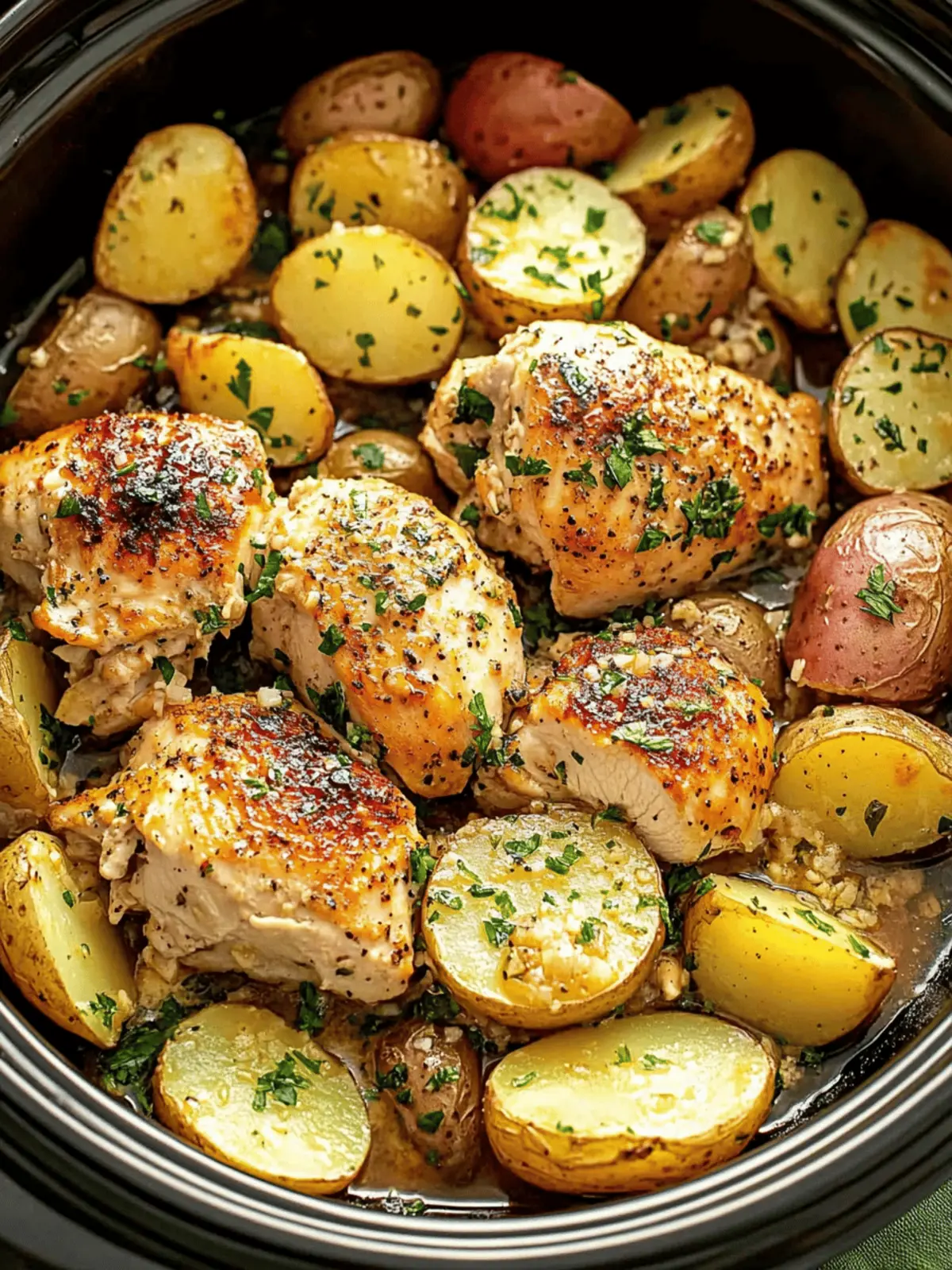 Slow Cooker Parmesan Garlic Chicken and Potatoes Delight 2 Slow Cooker Parmesan Garlic Chicken and Potatoes