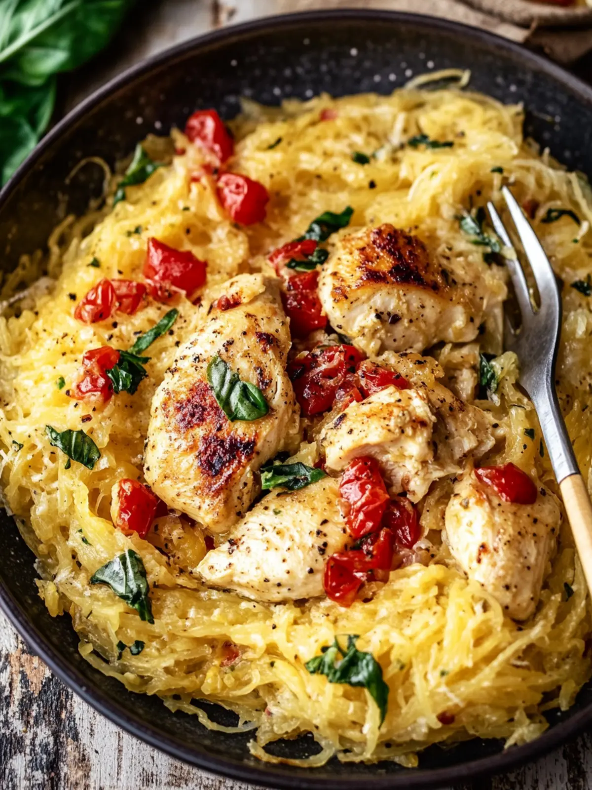 Creamy Tuscan Chicken and Spaghetti Squash Delight 2 Tuscan Chicken and Spaghetti Squash