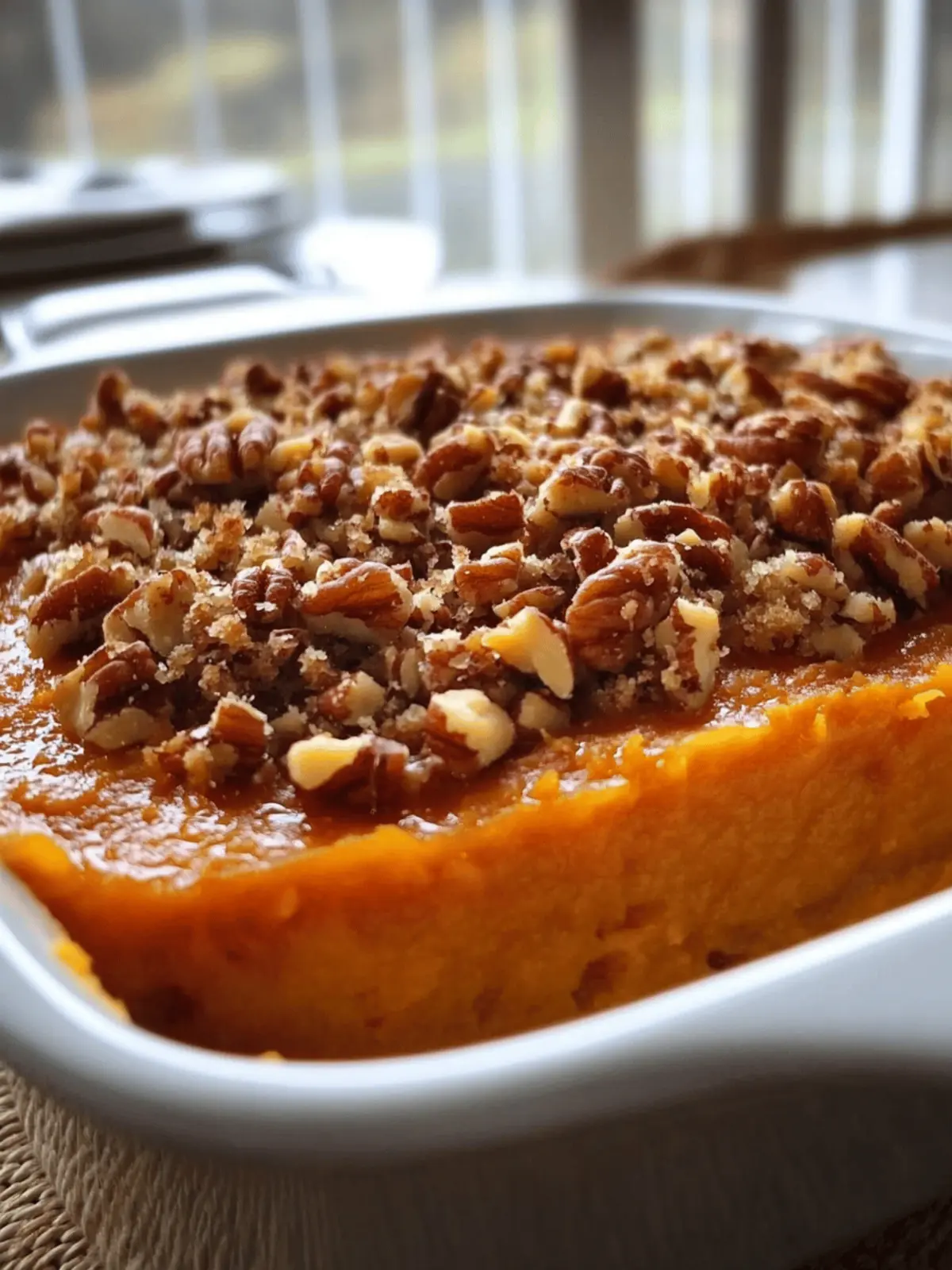 Delicious 3-Layer Sweet Potato Casserole with Pecan Topping 4 3-Layer Sweet Potato Casserole with Pecan Topping