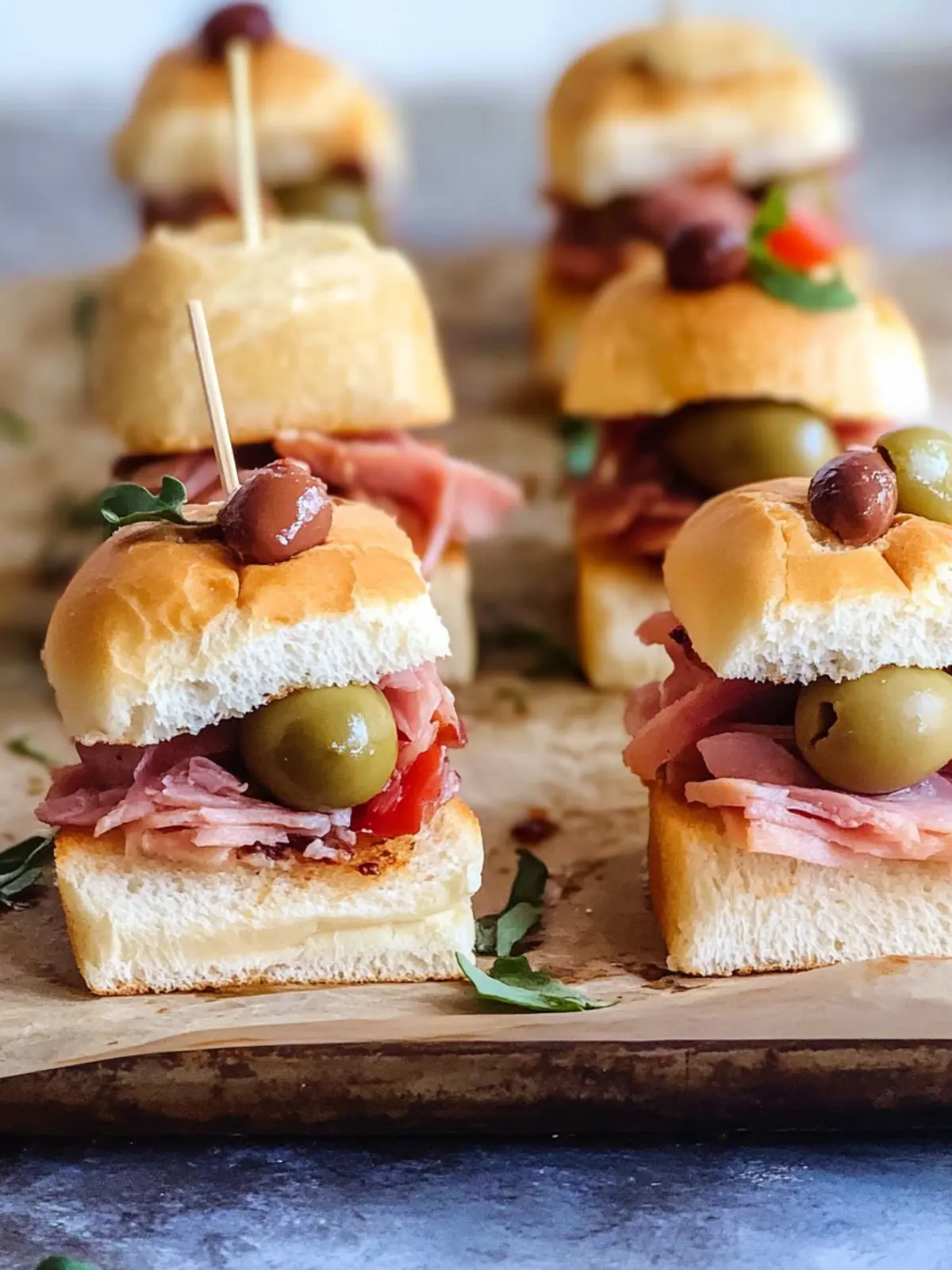 Mini Muffuletta Sliders with Homemade Olive Salad Spread Magic 2 Mini Muffuletta Sliders with Homemade Olive Salad Spread