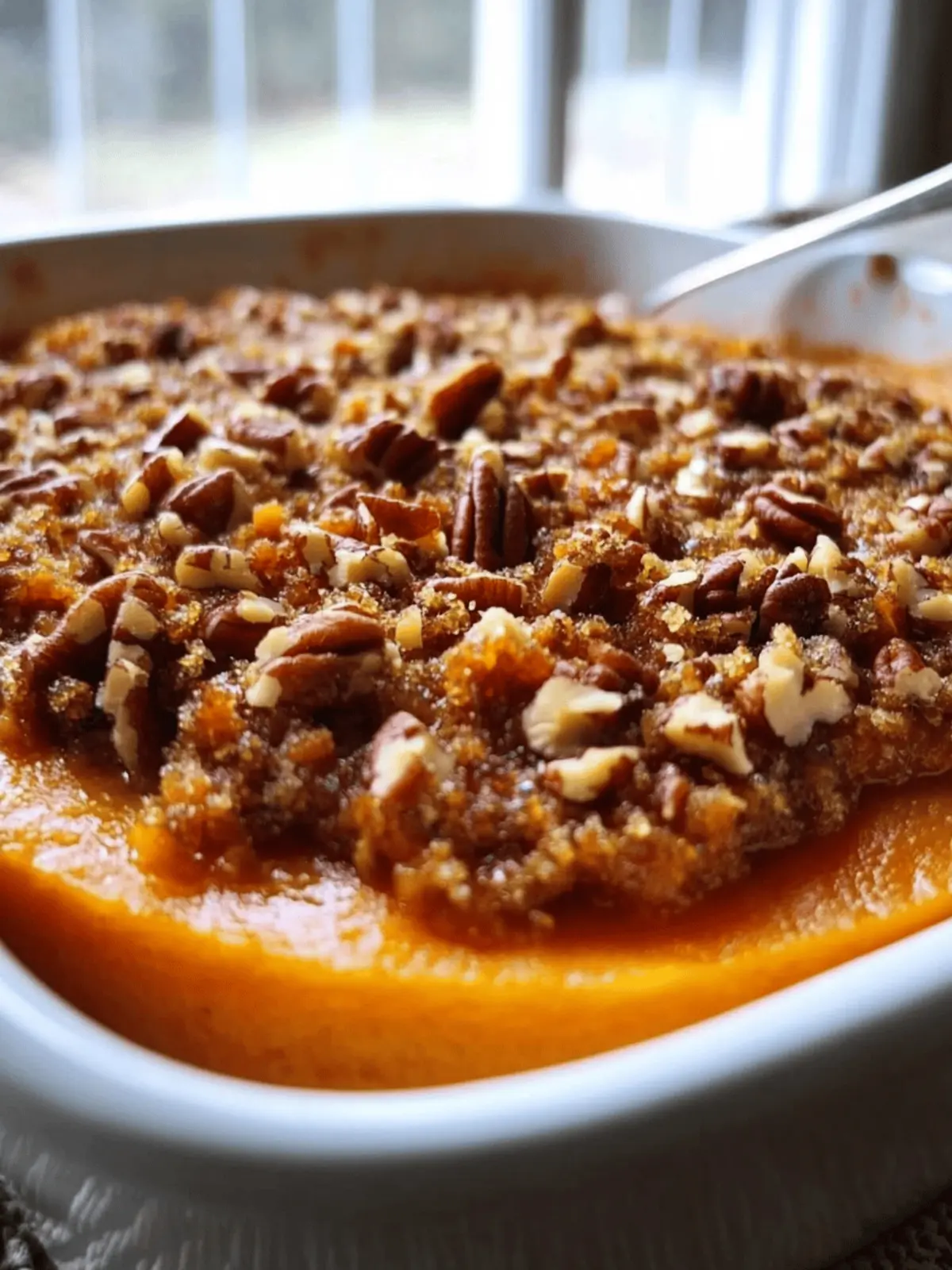 Heavenly 3-Layer Sweet Potato Casserole with Pecan Topping 2 3-Layer Sweet Potato Casserole with Pecan Topping