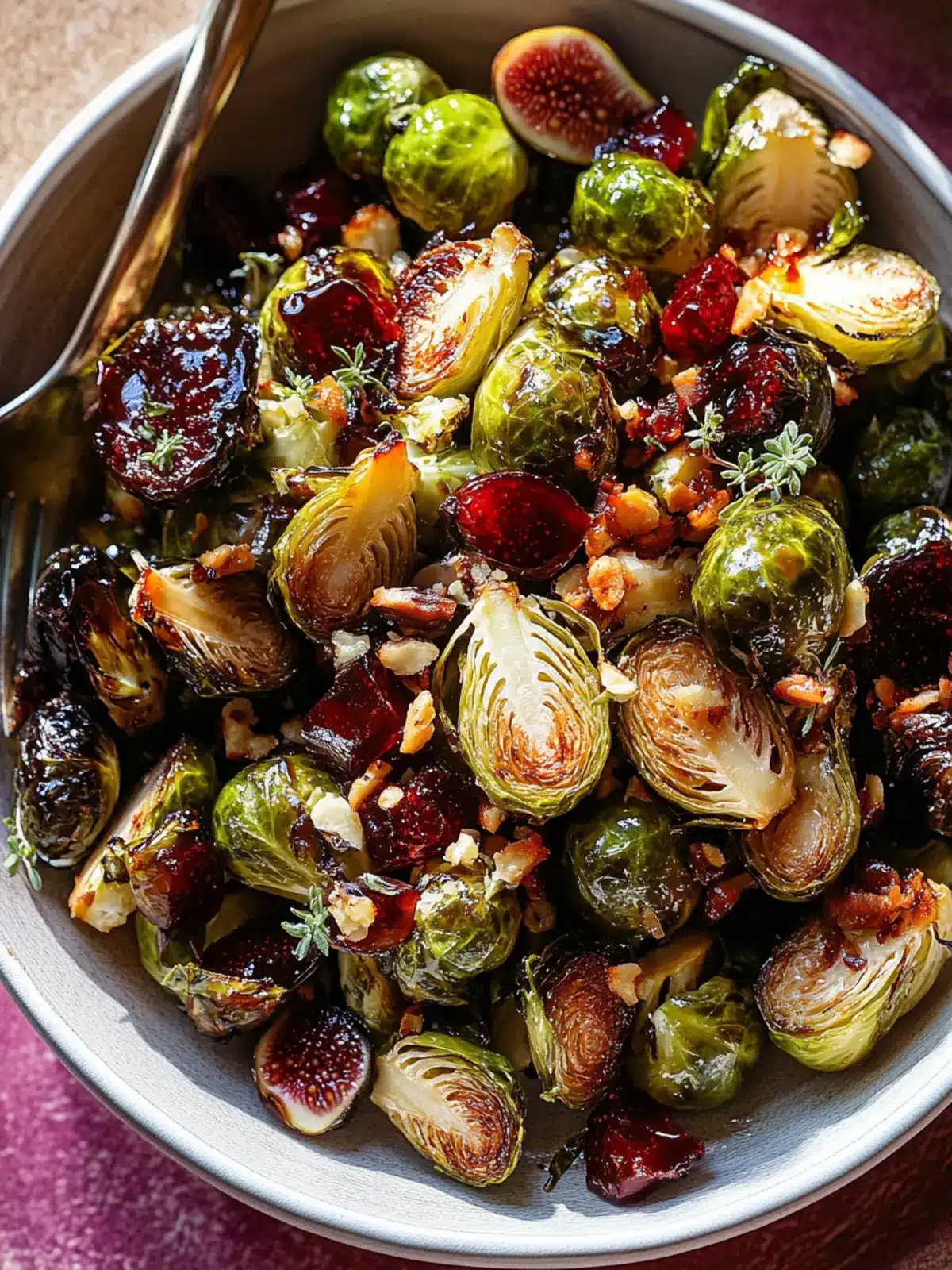 Savor Balsamic-Fig Glazed Brussels Sprouts with Crispy Bacon 4 Balsamic-Fig Glazed Brussels Sprouts