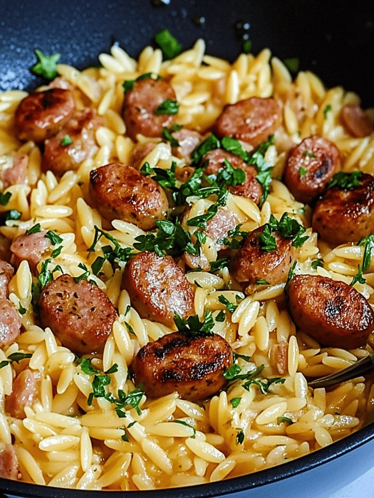 One-Pot Garlic Butter Sausage and Orzo for Cozy Nights 3 One-Pot Garlic Butter Sausage and Orzo