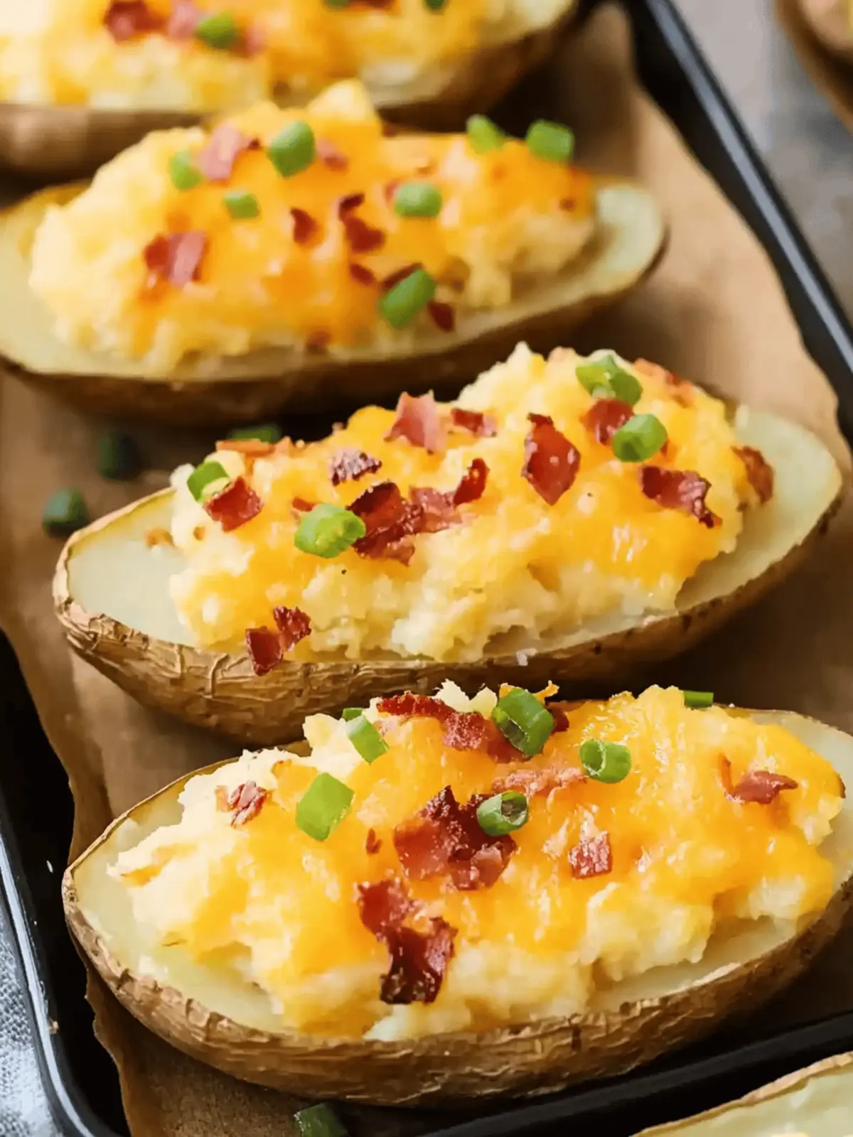Irresistible Twice Baked Potatoes: Loaded with Flavor! 4 Twice Baked Potatoes
