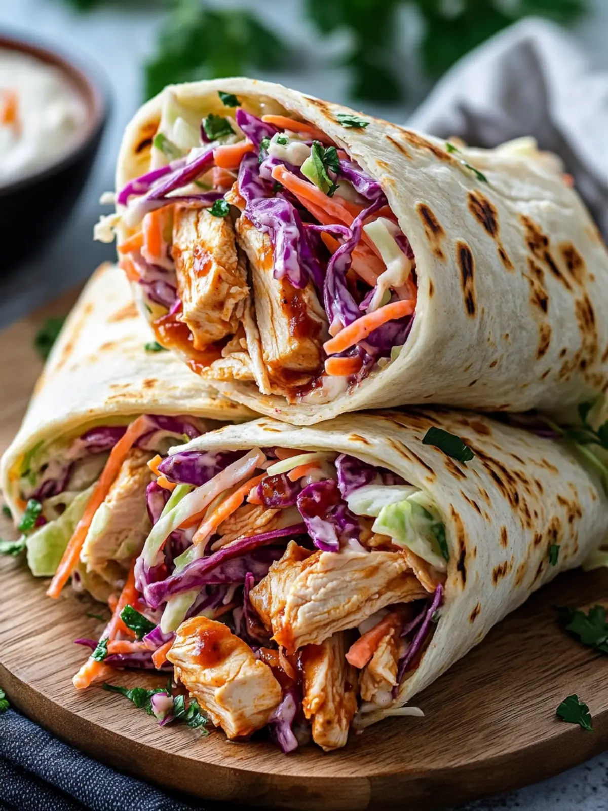 Savor Homemade BBQ Chicken Coleslaw Wraps in Minutes 4 BBQ Chicken Coleslaw Wraps