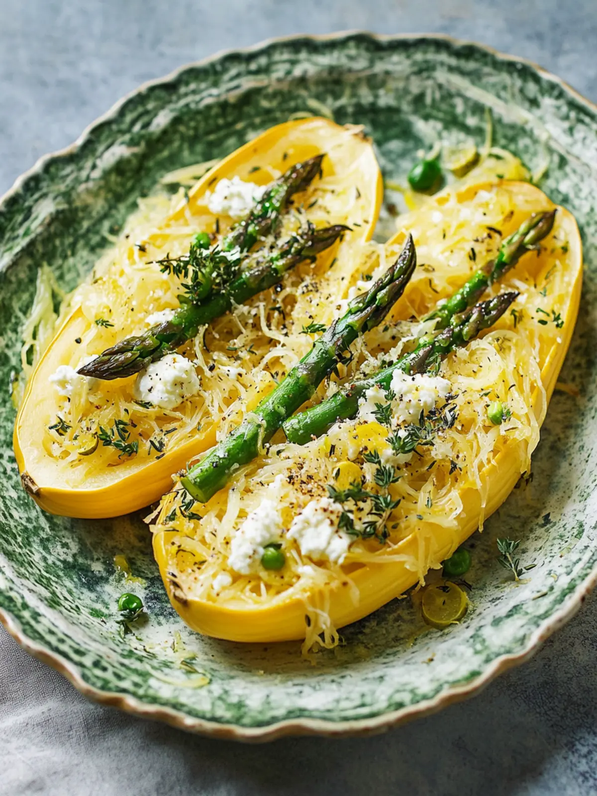 Delicious Spaghetti Squash with Asparagus, Ricotta, and Lemon 4 Spaghetti Squash with Asparagus, Ricotta, Lemon, and Thyme