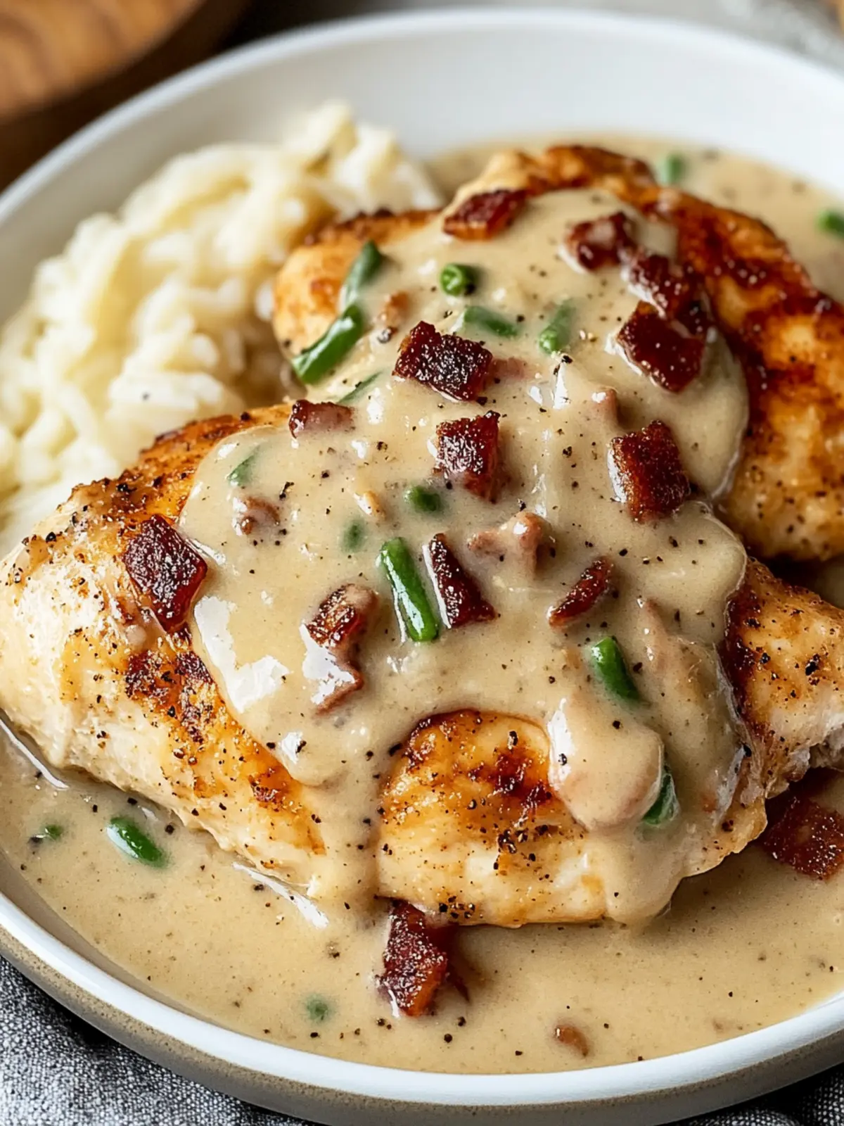 Savory Easy Stovetop Smothered Chicken with Bacon Gravy 2 Easy Stovetop Smothered Chicken