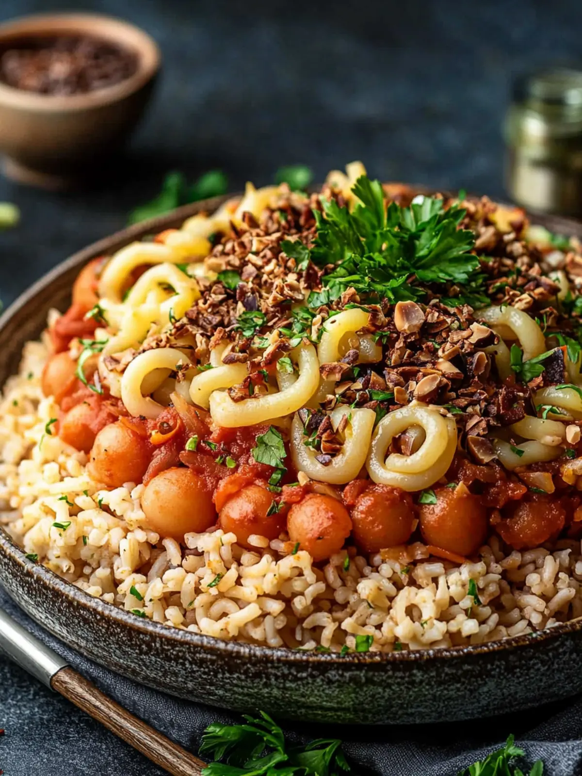 Savory Egyptian Koshari: A Cozy Comfort Food Delight 2 Egyptian Koshari