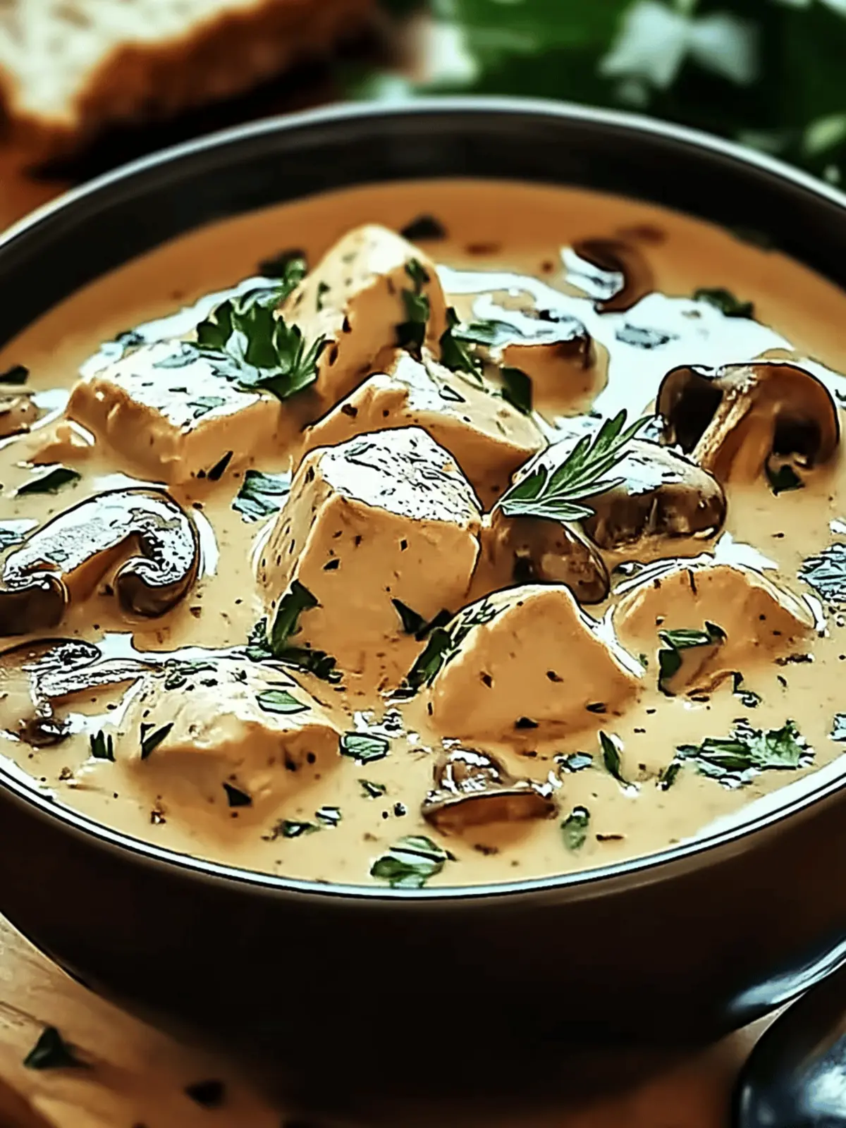 Creamy Rotisserie Chicken Mushroom Soup That's Pure Comfort 3 Creamy Rotisserie Chicken Mushroom Soup