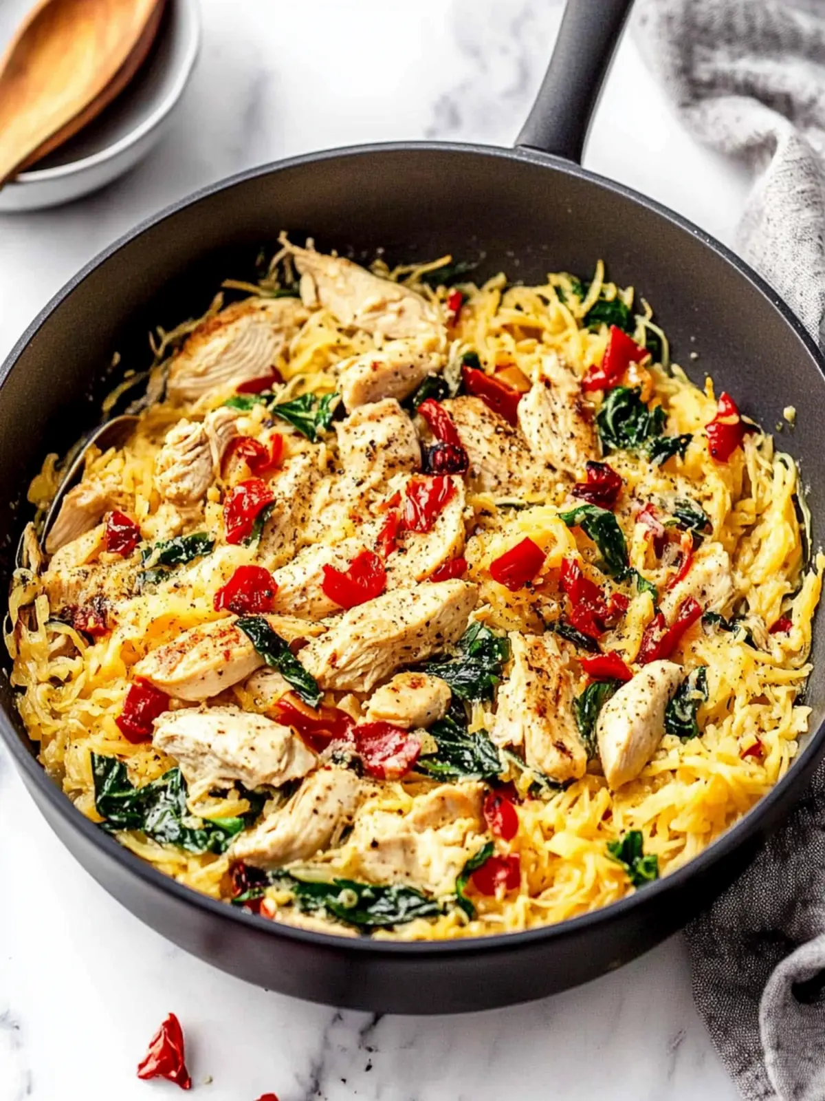 Delicious Tuscan Chicken and Spaghetti Squash You ll Adore 2 Tuscan Chicken and Spaghetti Squash