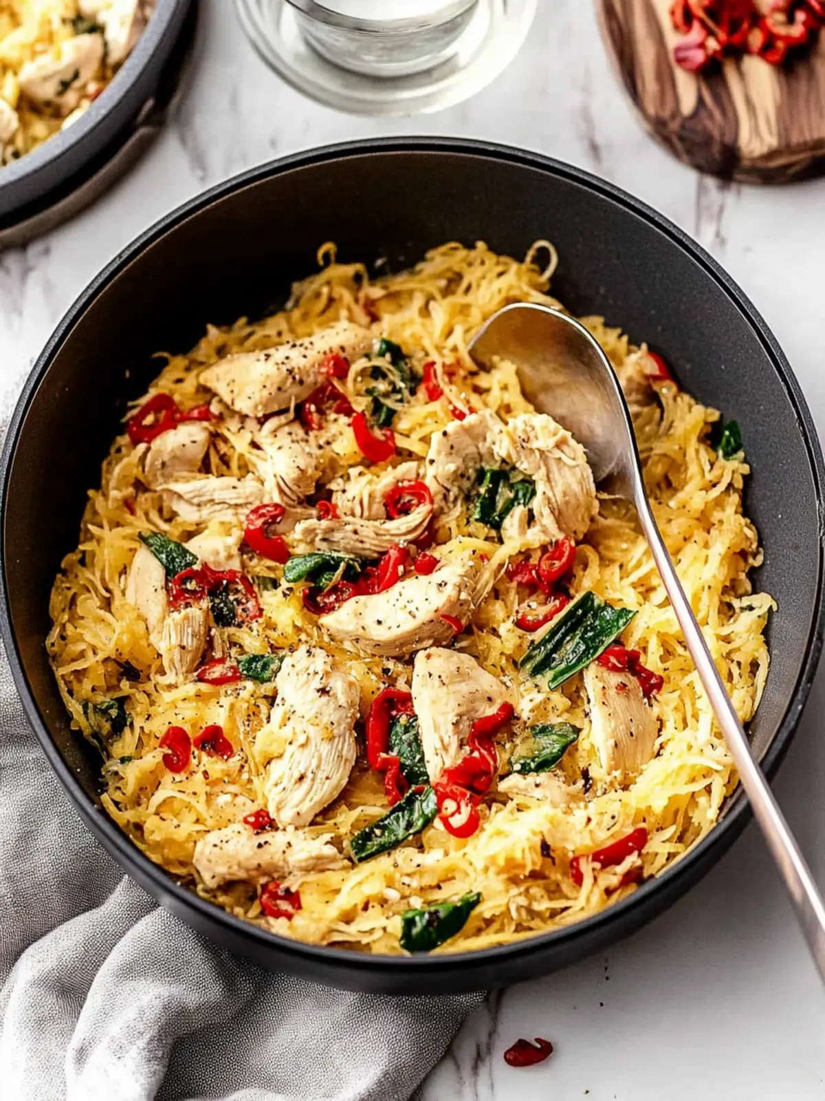 Delicious Tuscan Chicken and Spaghetti Squash You ll Adore 3 Tuscan Chicken and Spaghetti Squash