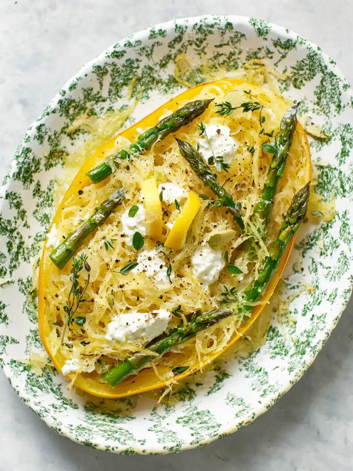 Delicious Spaghetti Squash with Asparagus, Ricotta, and Lemon 2 Spaghetti Squash with Asparagus, Ricotta, Lemon, and Thyme