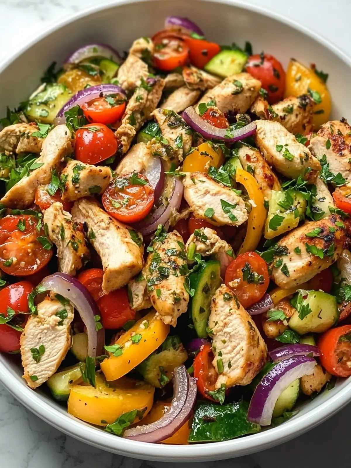 Mediterranean Chicken Stir Fry with Feta and Fresh Veggies 3 Mediterranean Chicken Stir Fry