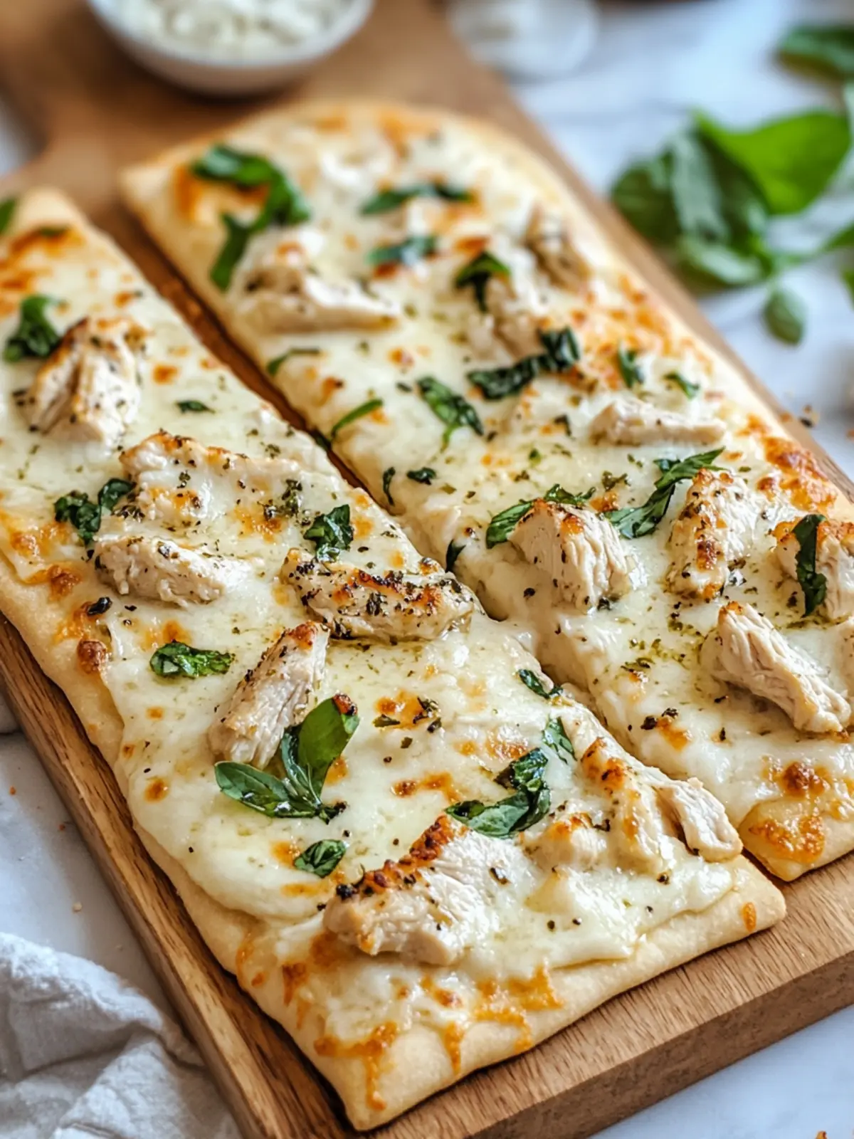 Savor Easy Chicken Alfredo Flatbread in 15 Minutes 4 Chicken Alfredo Flatbread