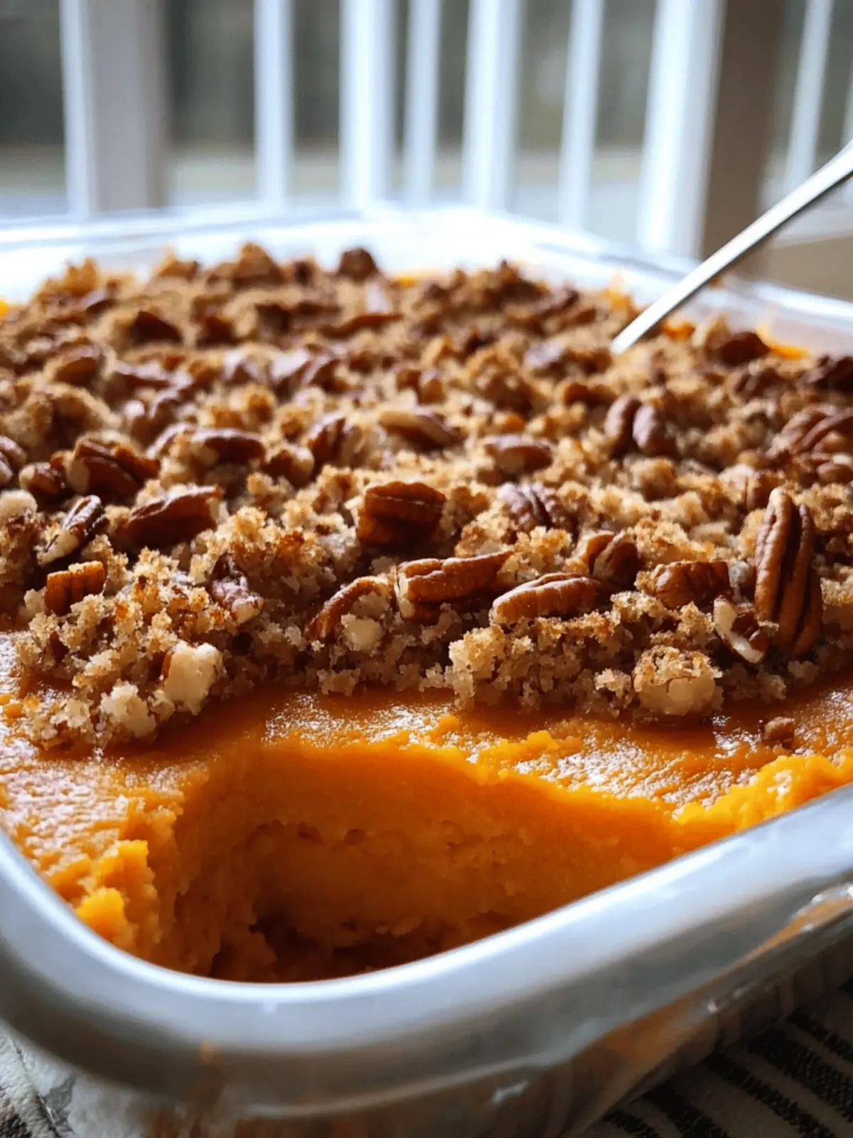 Heavenly 3-Layer Sweet Potato Casserole with Pecan Topping 4 3-Layer Sweet Potato Casserole with Pecan Topping