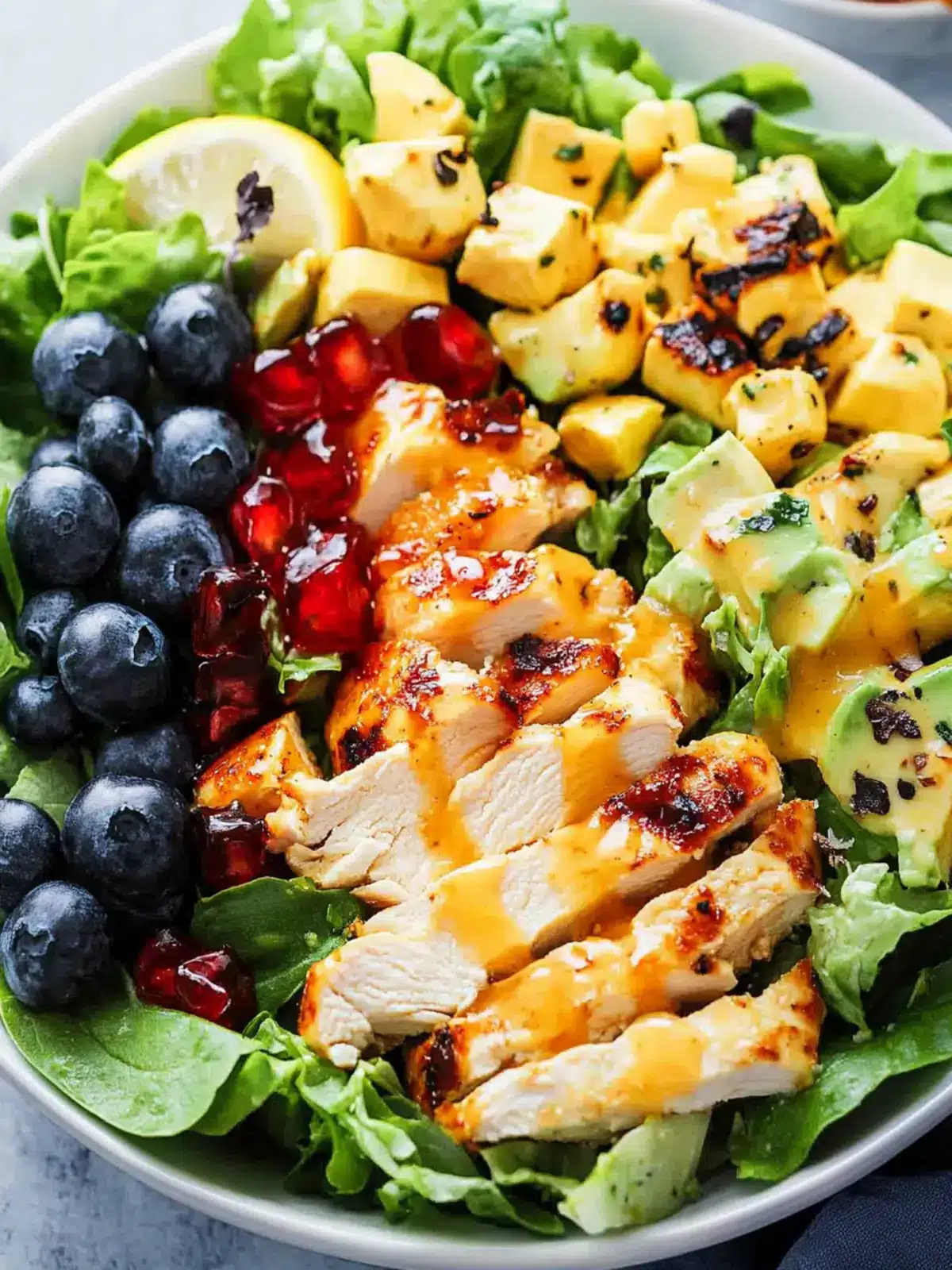 Honey Mustard Chicken Salad with Crunchy Almonds and Berries 3 Honey Mustard Chicken Salad
