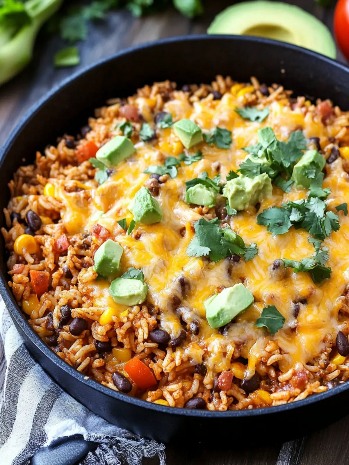 Cheesy Taco Rice Skillet: Quick Dinner Delight in One Pan 2 Cheesy Taco Rice Skillet