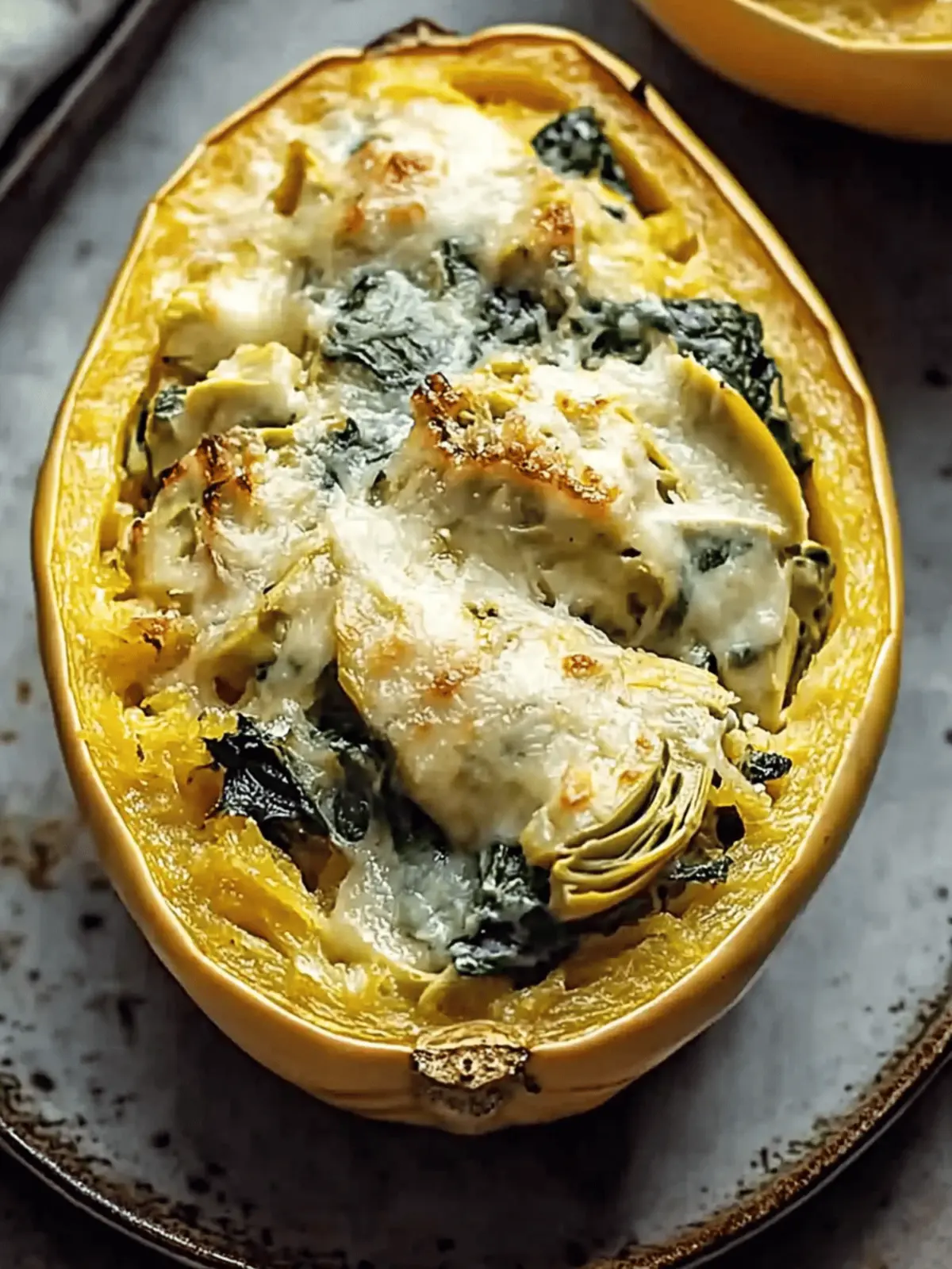 Rich Spinach Artichoke Spaghetti Squash for Cozy Comfort Nights 3 Rich Spinach Artichoke Spaghetti Squash