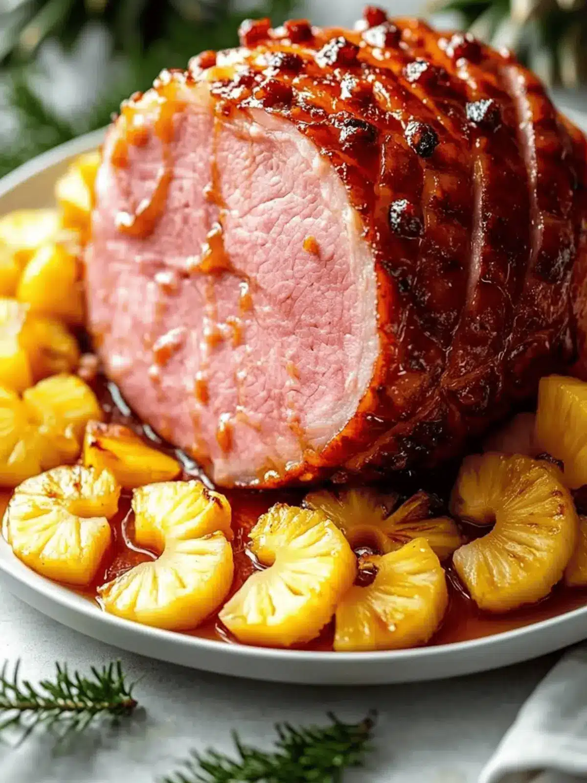 Sweet and Savory Honey-Glazed Ham with Pineapple Delight 2 Honey-Glazed Ham with Pineapple