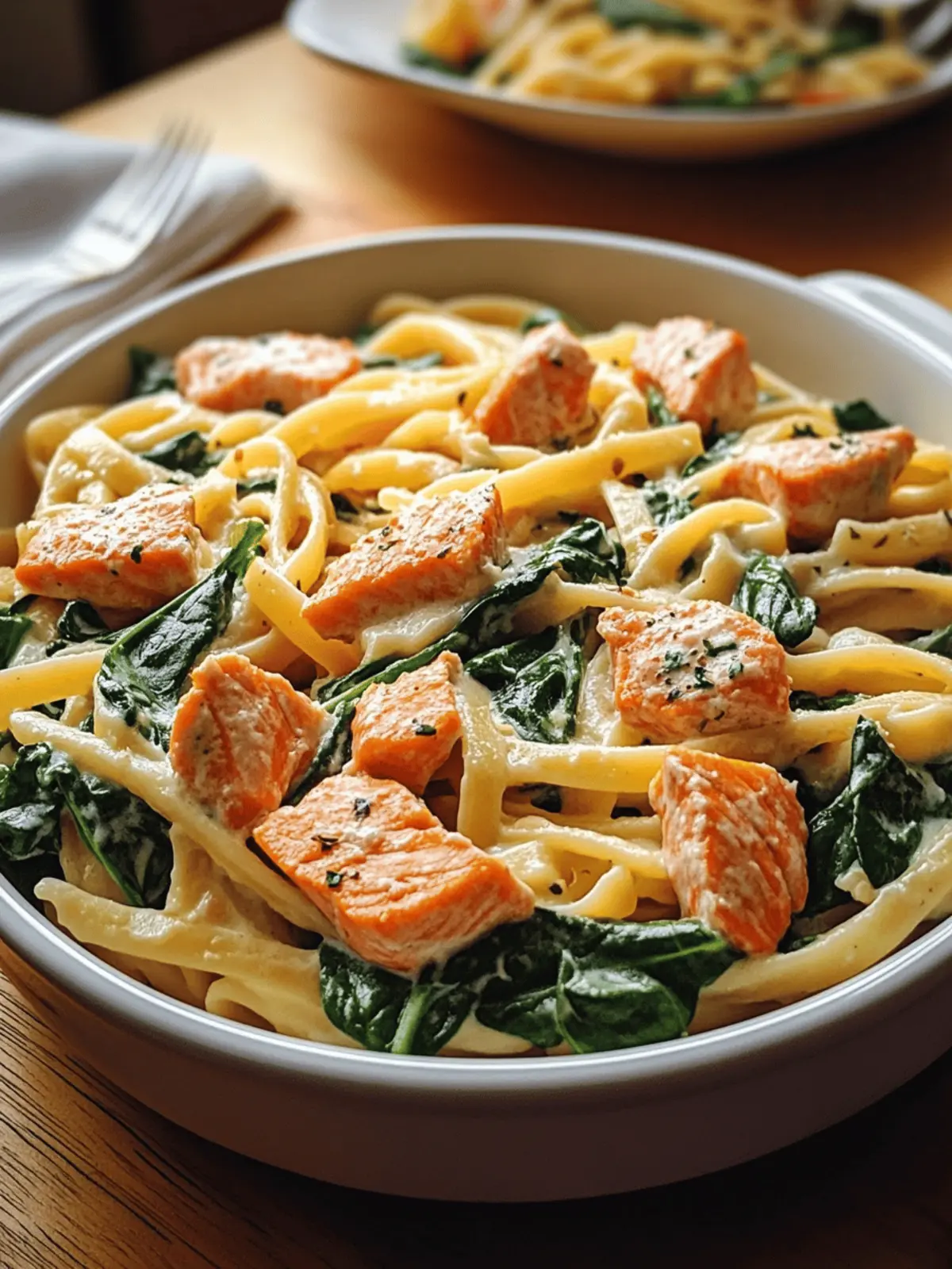 Savory Spinach Salmon Pasta: Quick, Creamy Delight Tonight 2 Spinach Salmon Pasta
