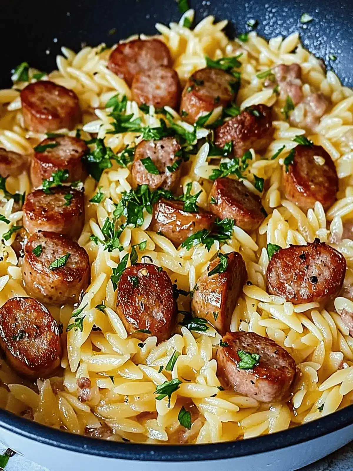 One-Pot Garlic Butter Sausage and Orzo for Cozy Nights 2 One-Pot Garlic Butter Sausage and Orzo