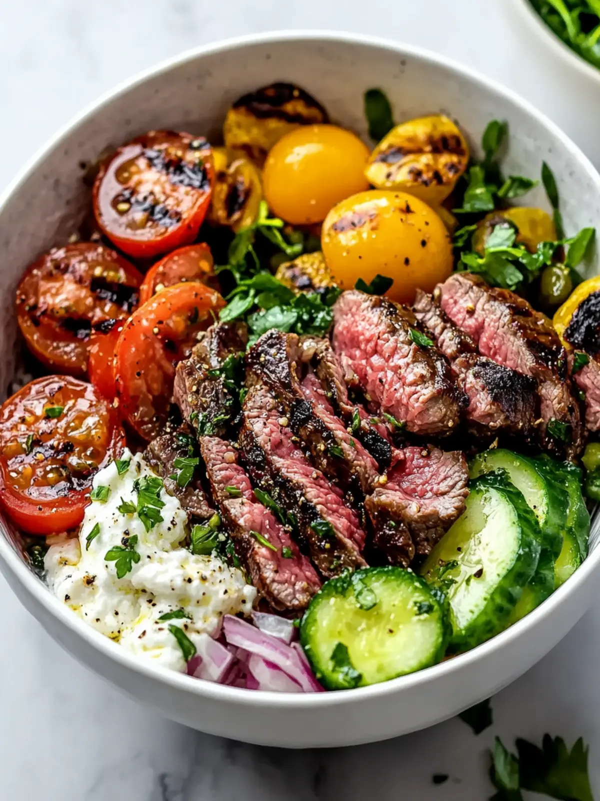 Mediterranean Steak Bowl with Tzatziki: A Flavorful Feast 4 Mediterranean Steak Bowl