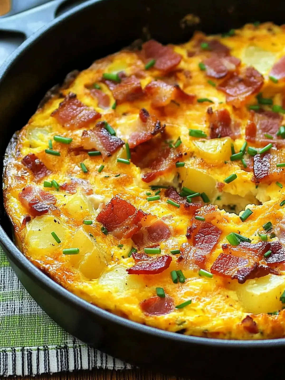 Delicious Bacon Potato and Cheddar Frittata for Brunch Lovers 4 Bacon Potato and Cheddar Frittata