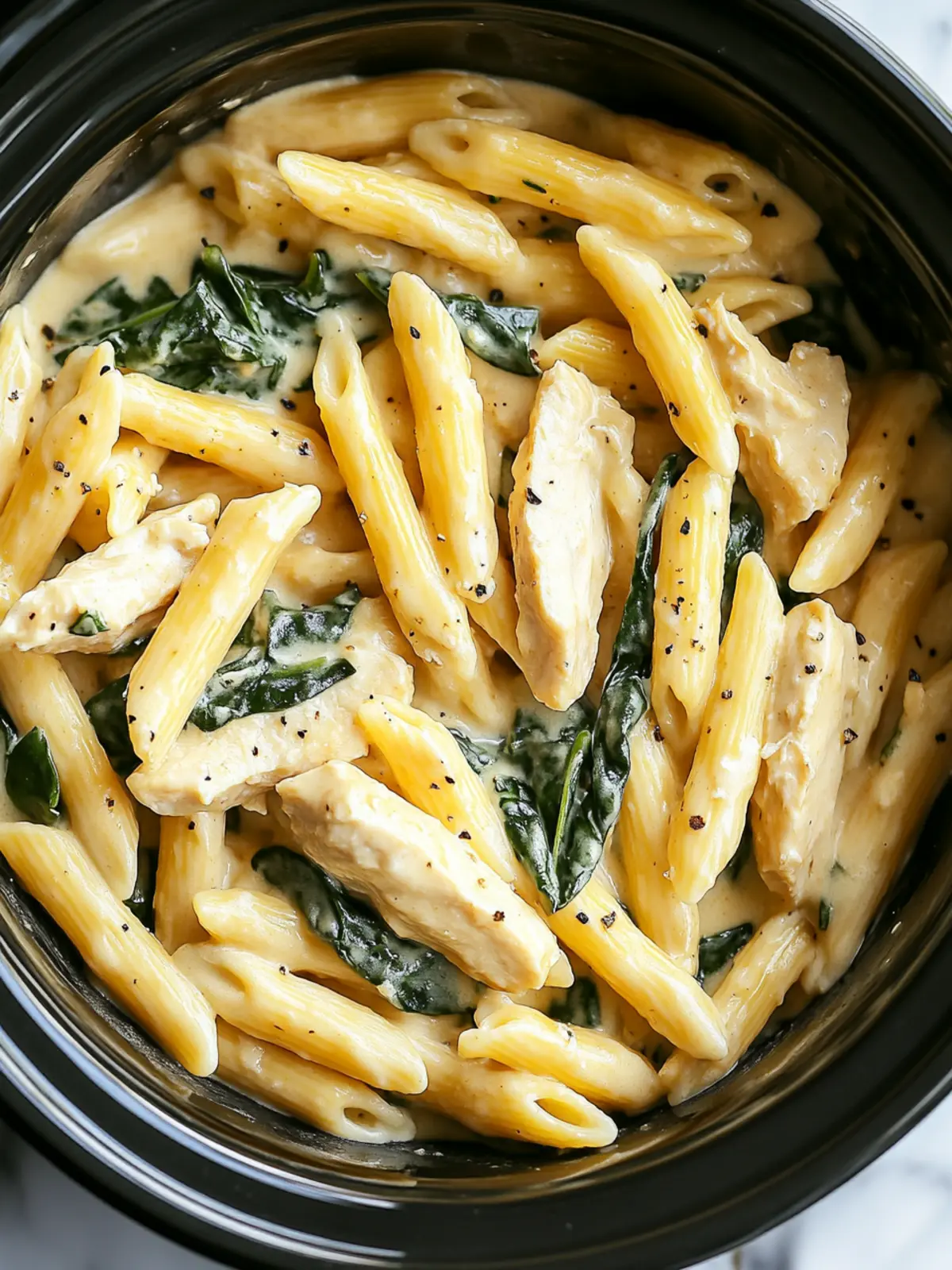 Delicious Crockpot Chicken and Spinach Pasta You'll Love 4 Crockpot Chicken and Spinach Pasta